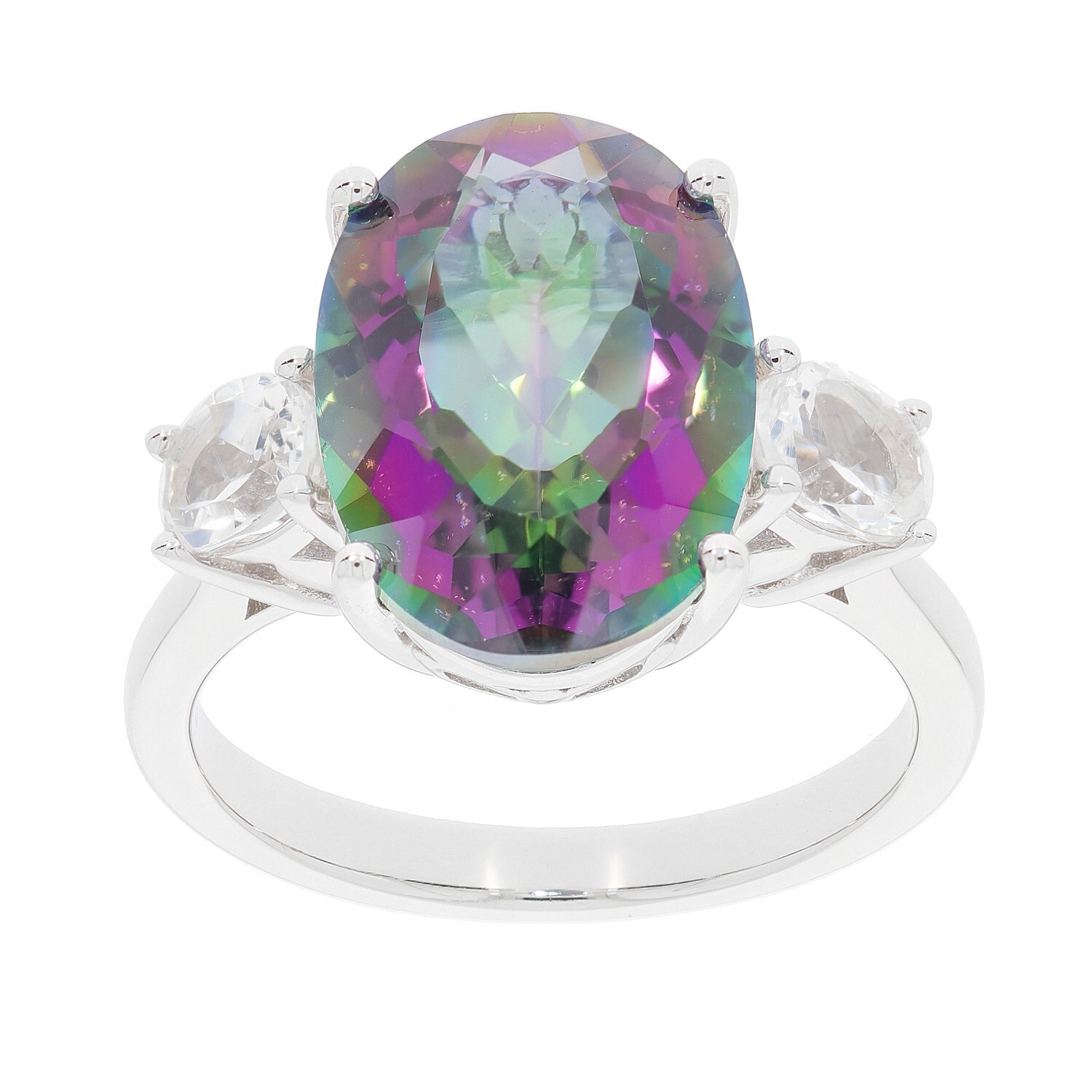 Sterling Silver Semi Mount Ring Setting Oval OV 14X10mm 3 Stones