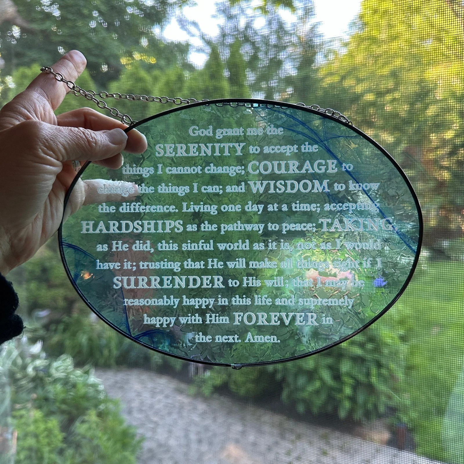 Serenity Prayer Suncatcher Recovery Gift