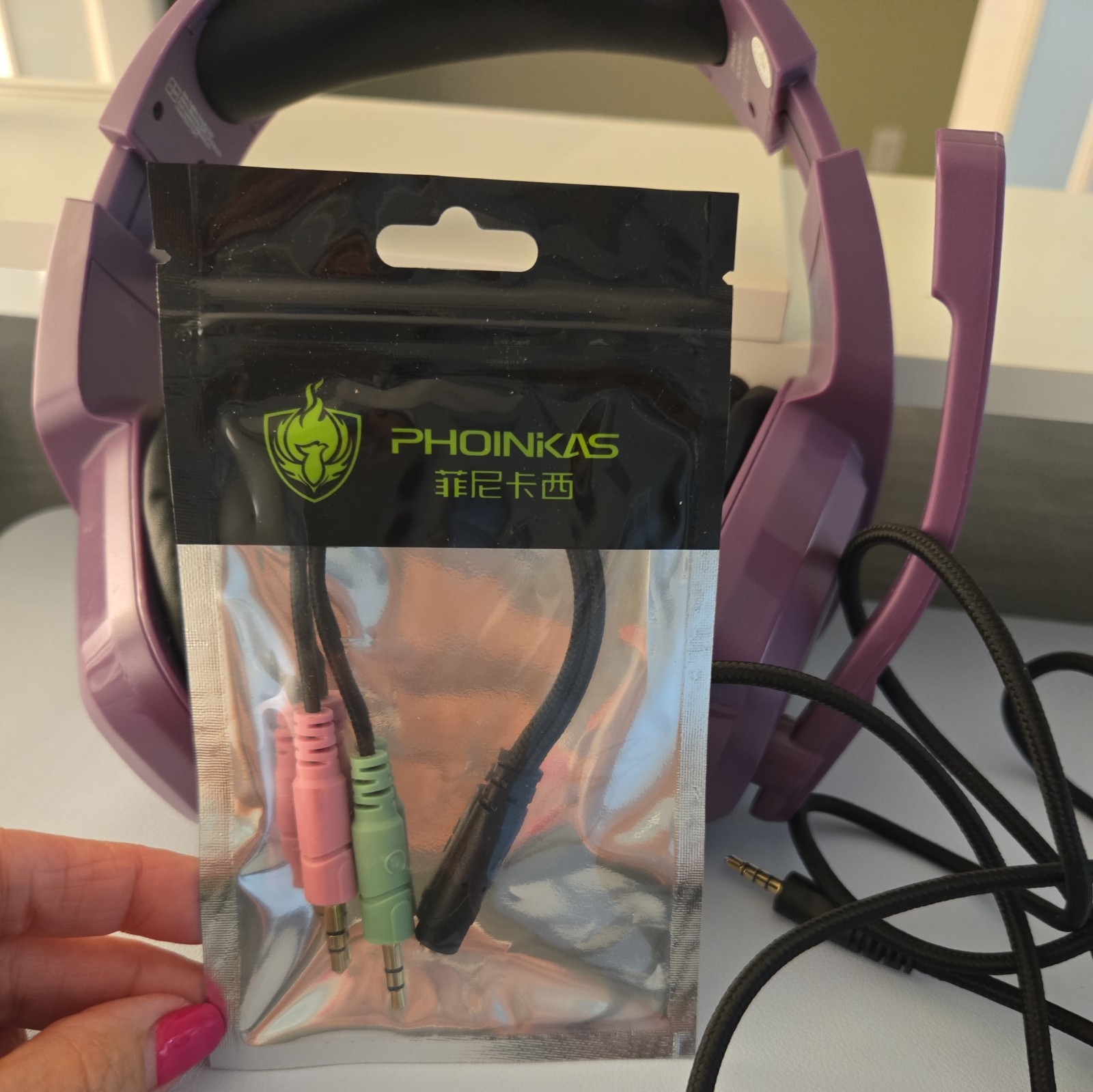 Phonikas Wired Gaming Headset w/mic. Purple NICE