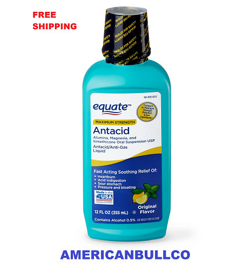 Equate Maximum Strength Antacid over-the-Counter Original Flavor Liquid 12 fl oz