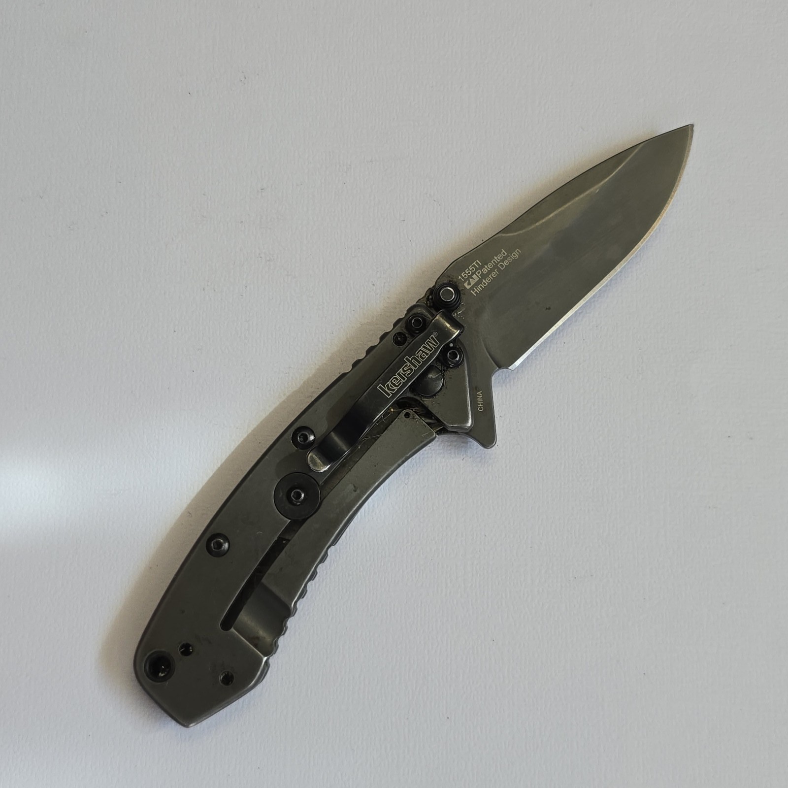 KERSHAW 1551TI HINDERER DESIGN ASSISTED OPEN KNIFE PLAIN EDGE