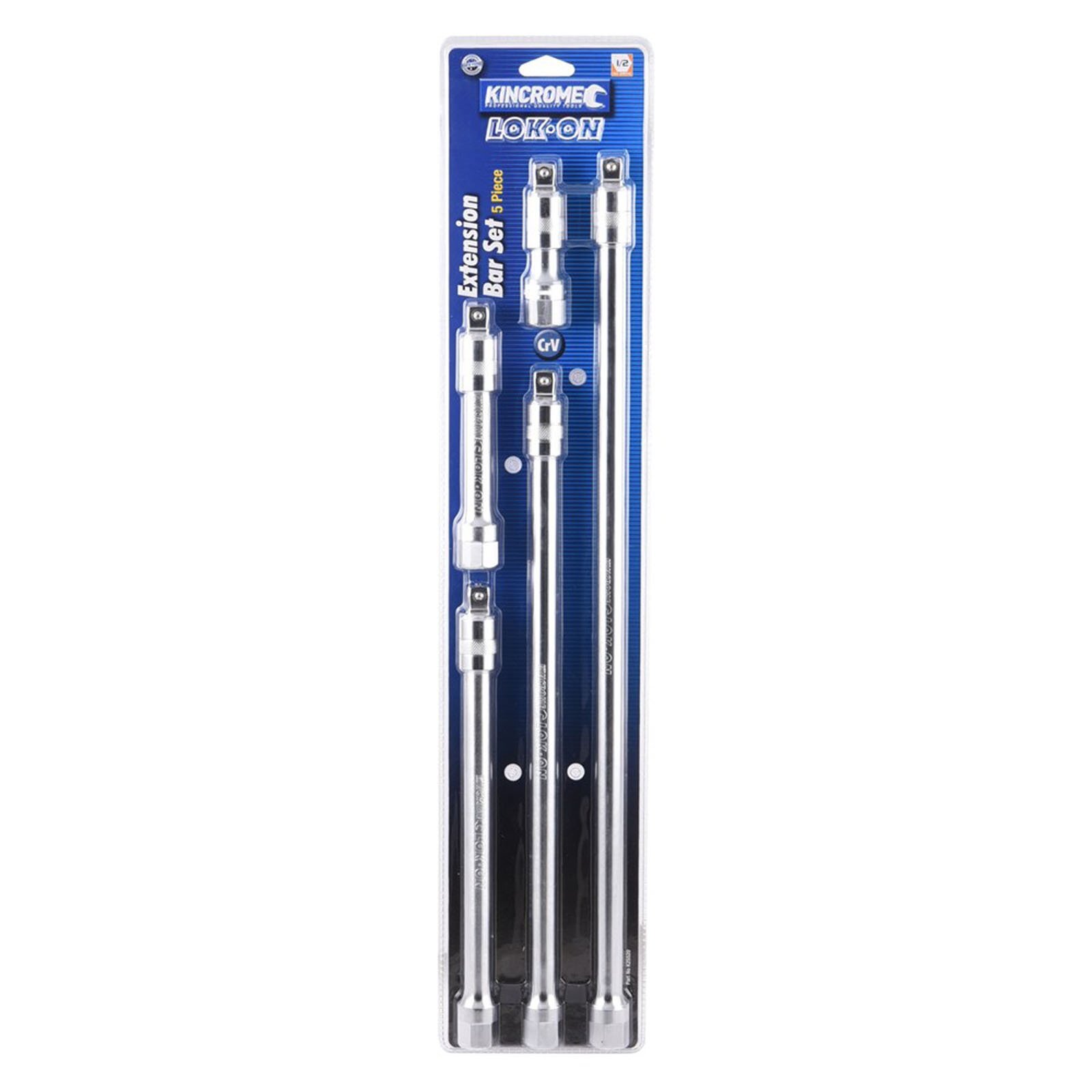 KIncrome LOK-ON 5 Piece 1/2" Drive Socket Extension Bar Set Quick Release K25520