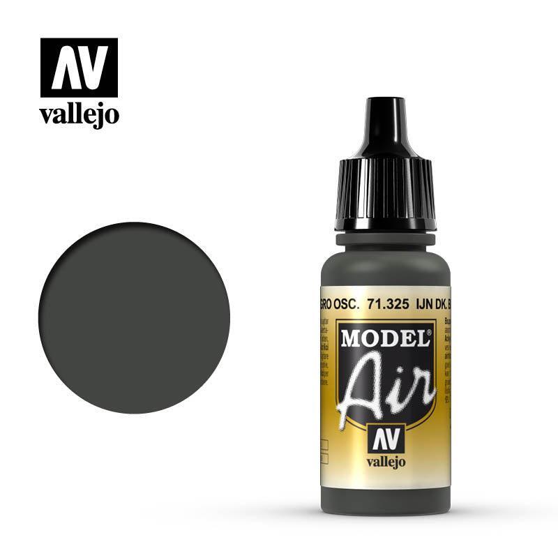 Vallejo 71325 Model Air IJN Dark Black Green Acrylic Paint 17ml - US