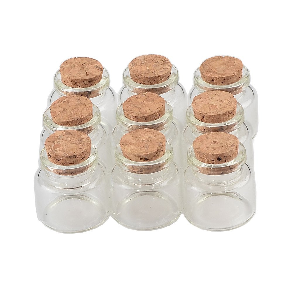 30x30x17mm 10ml Mini Glass Bottles With Cork Small Transparent Clear Tiny Empty