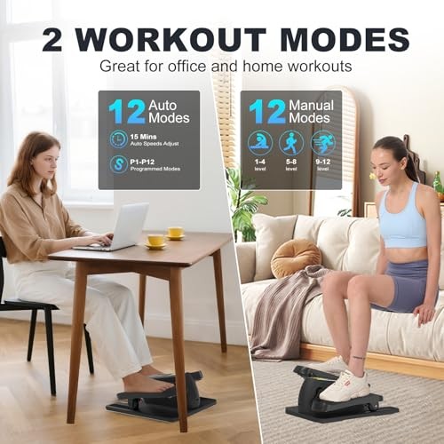 Black Electric Elliptical Machine - Under Desk Pedal Exerciser