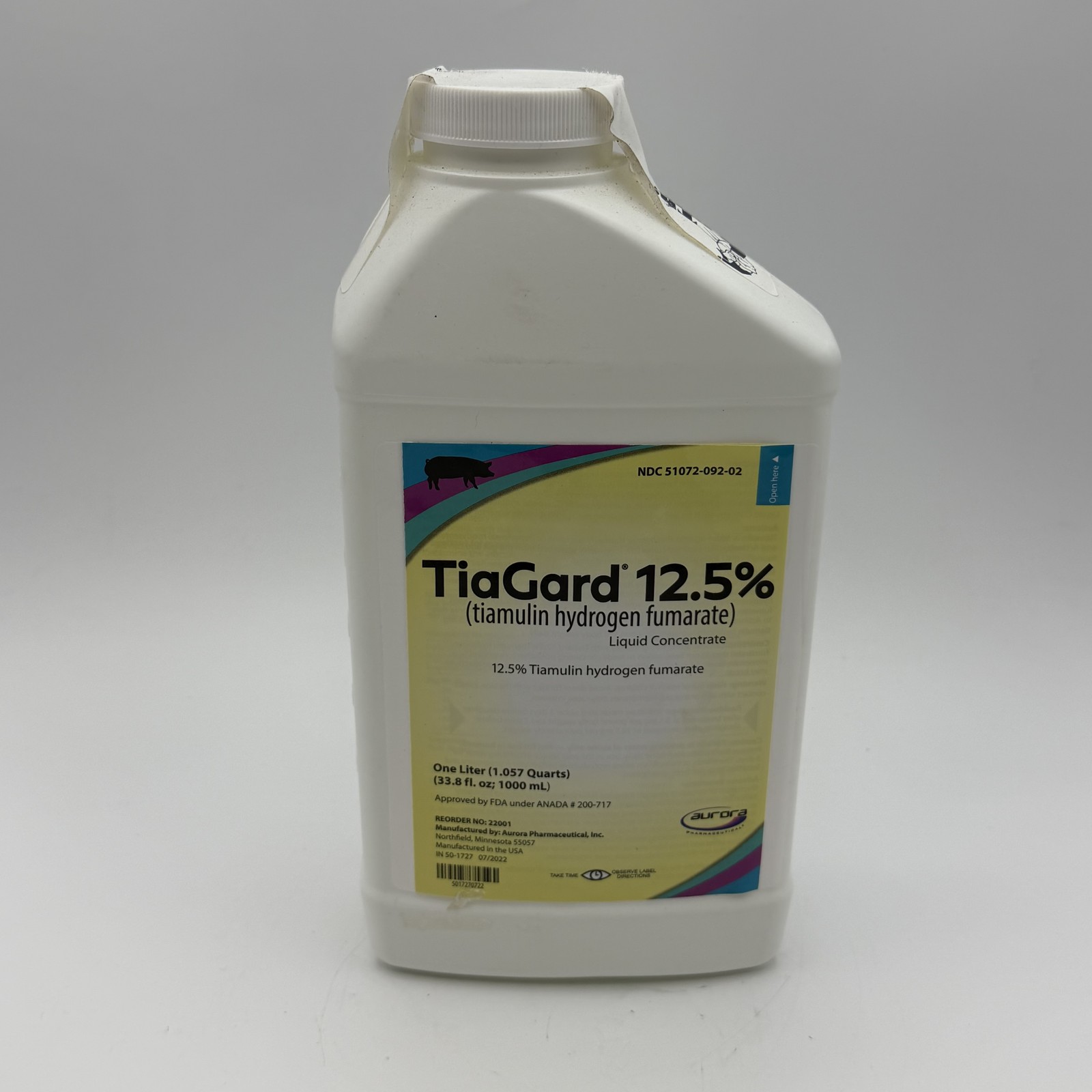 TiaGard 12.5% Tiamulin Hydrogen Fumarate Liquid Concentrate 1 Liter APR 2026