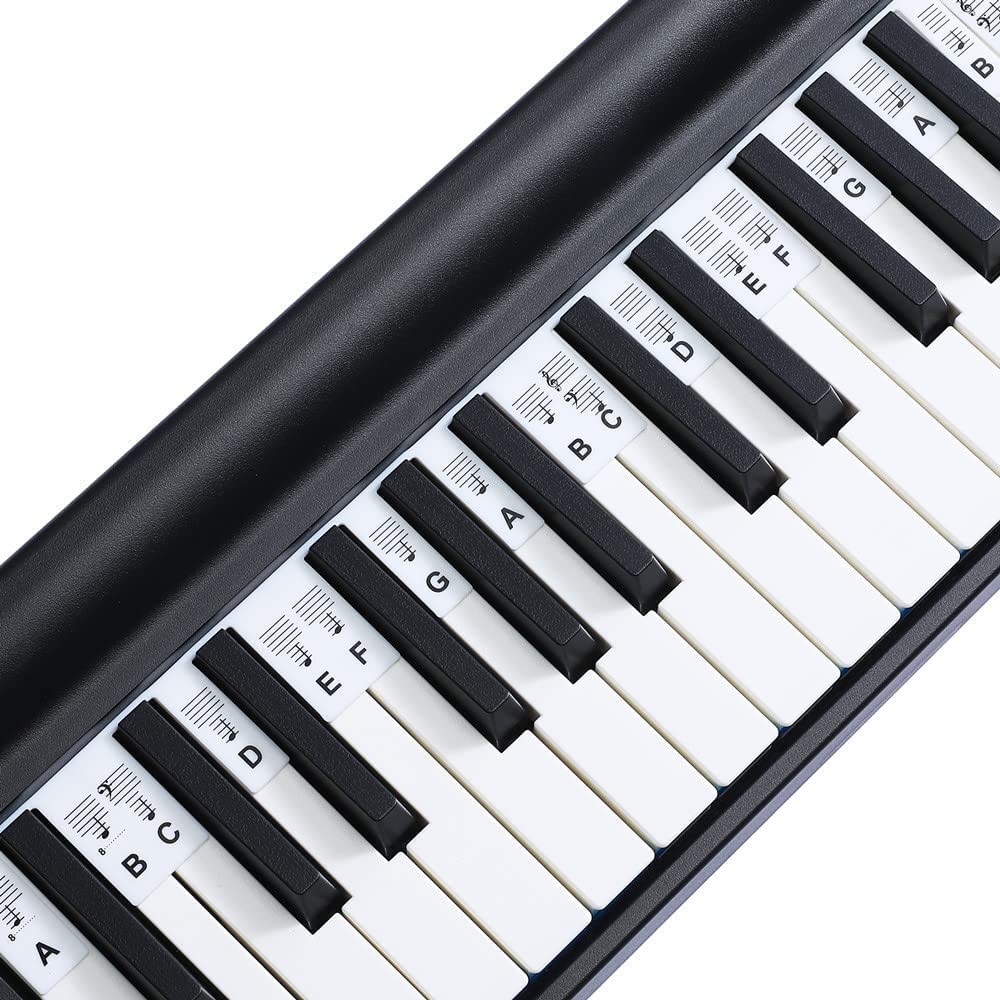 Piano Notes Guide for Beginners Removable 88/61 Key Silicone Keyboard Strips |