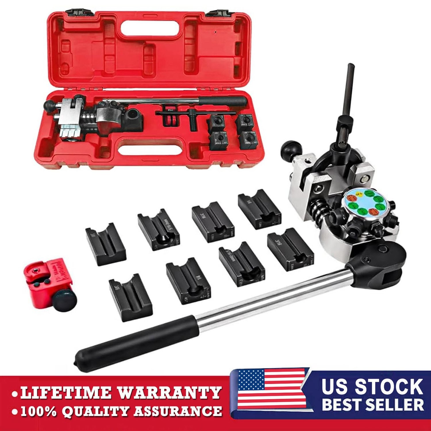 Pro 45° Brake Line Flaring Tool Repair Kit for 3/16", 1/4", 5/16", 3/8" Tube