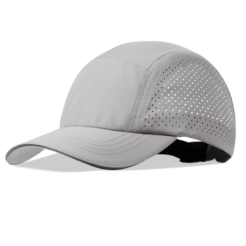 M/L XXL Mens Quick Dry Baseball Cap Cooling Breathable Mesh Medium Light Grey