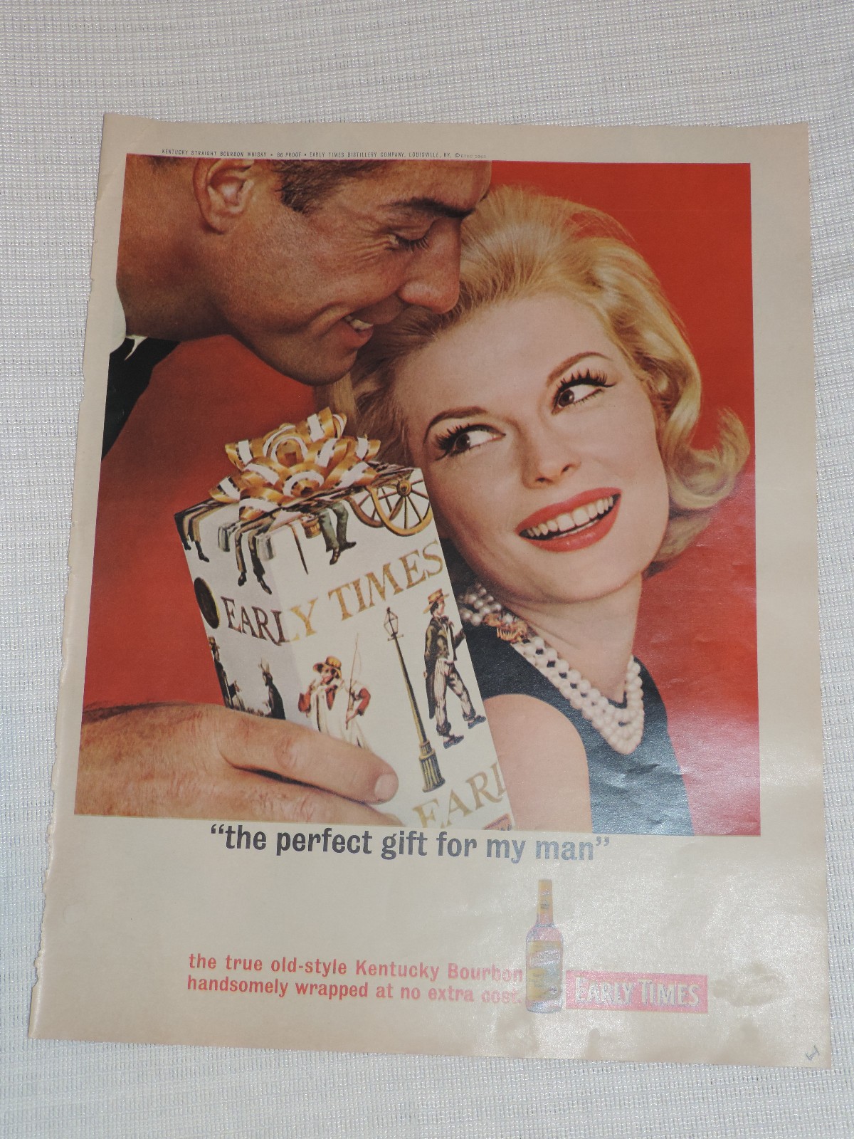 1964 EARLY TIME KENTUCKY BOURBON Large Format Full Page Color Print Ad