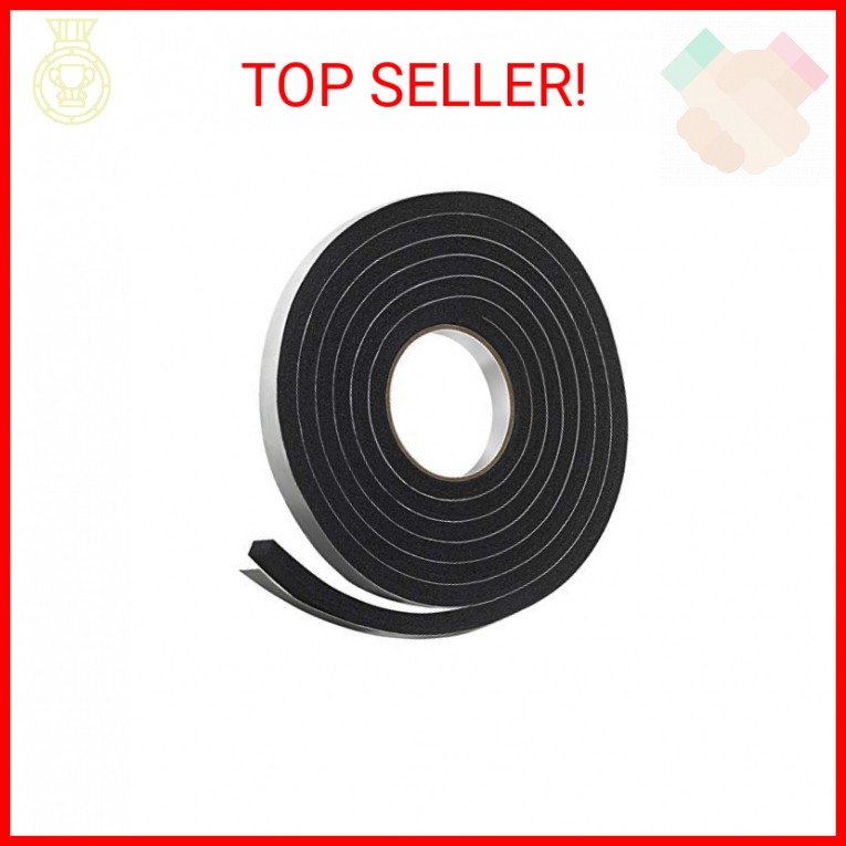 Frost King R734H Sponge Rubber Foam Tape 3/4" W X 7/16" H X 10' L, Black