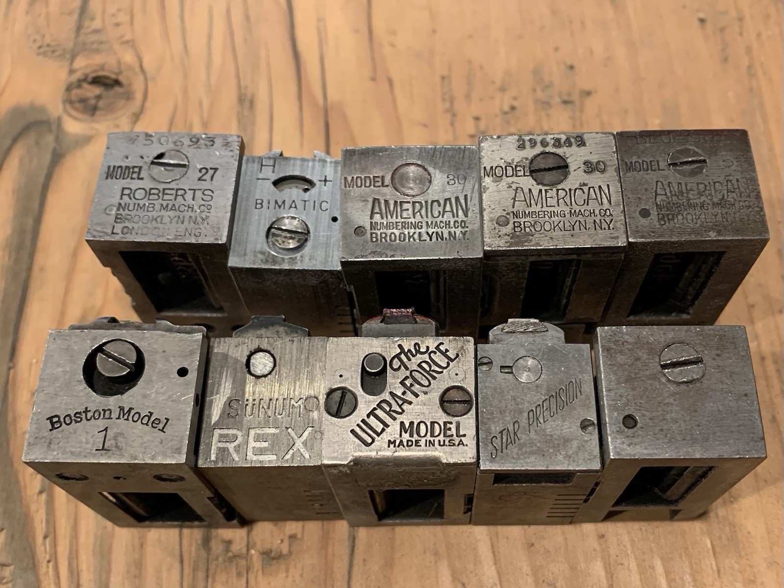 Letterpress Numbering Machine, Lot of 10