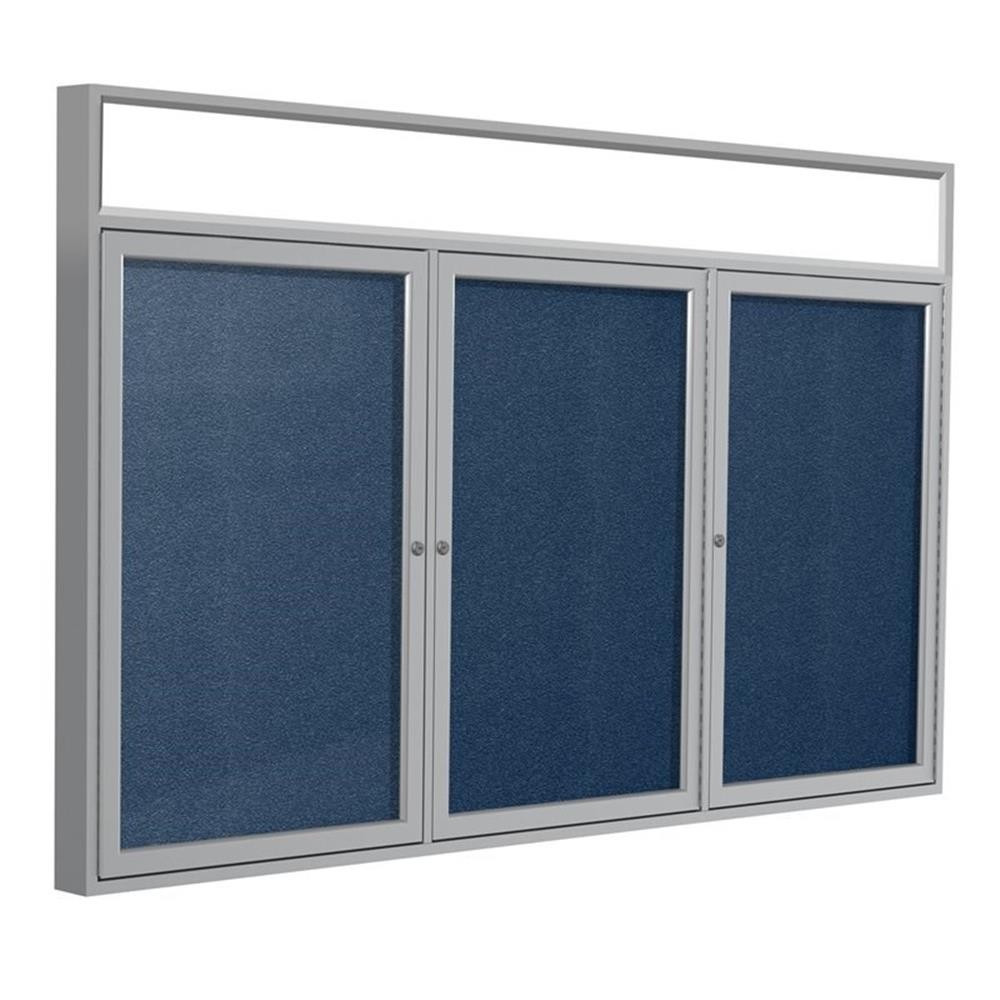 Ghent's Vinyl 36" x 72" 3 Door Enclosed Headliner Bulletin Board in Navy