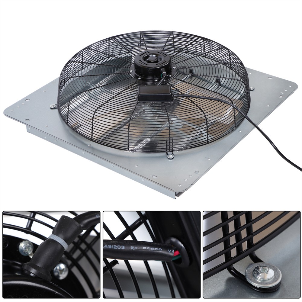24 Inch Shutter Exhaust Fan W/ Speed Controller 4120 CFM High Speed Wall Mounted