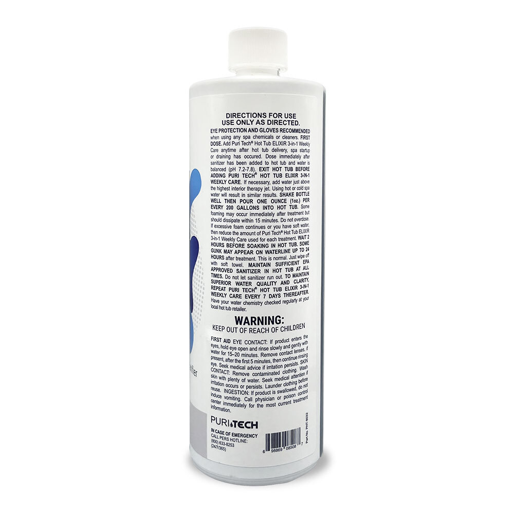 Puri Tech Spa Elixir 3-in-1 Weekly Care 6 Pack Cleaner Conditioner Clarifier