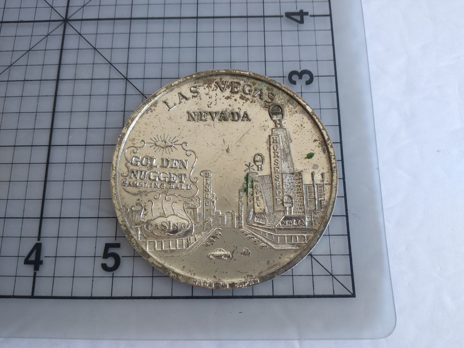 Las Vegas Golden Nugget Horseshoe Souveeir Coin Made in Japan Vintage Liberty $$
