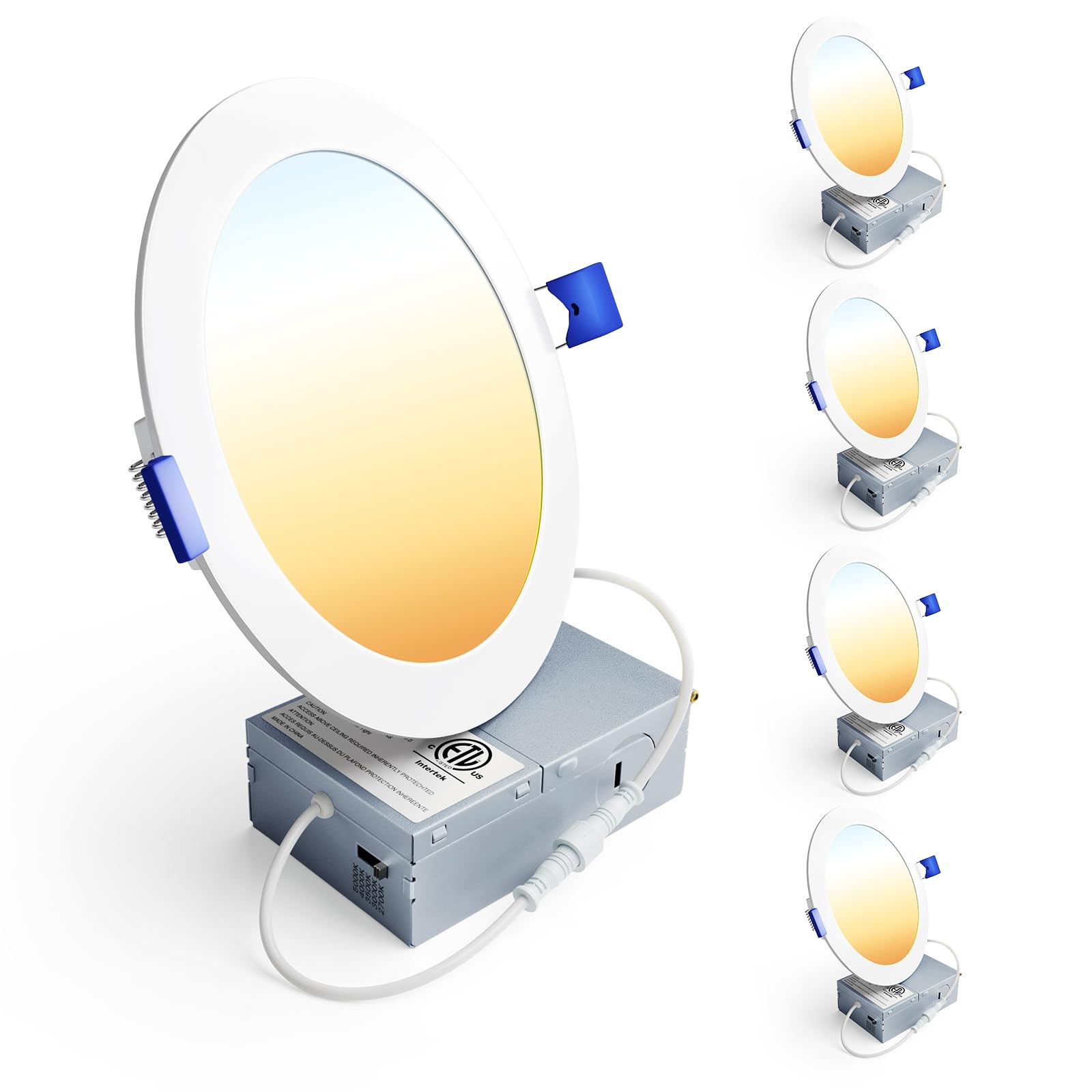 Ensenior 4 Pack 6 Inch LED 6 Inch, 2700/3000/3500/4000/5000k - 5cct White