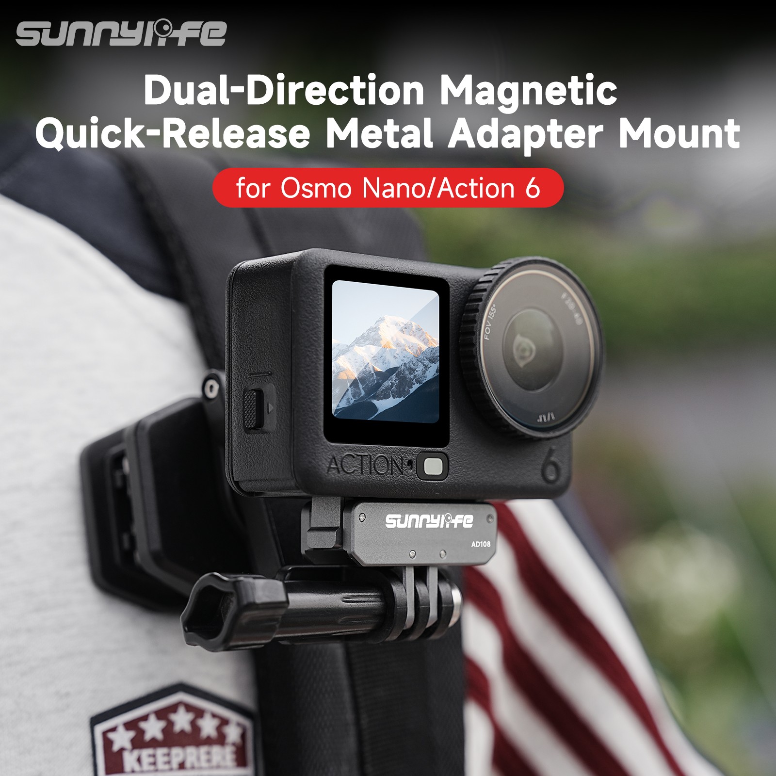 Magnetic Quick Release Mount Adapter For DJI Osmo Nano/Action 6 Camera Accessory