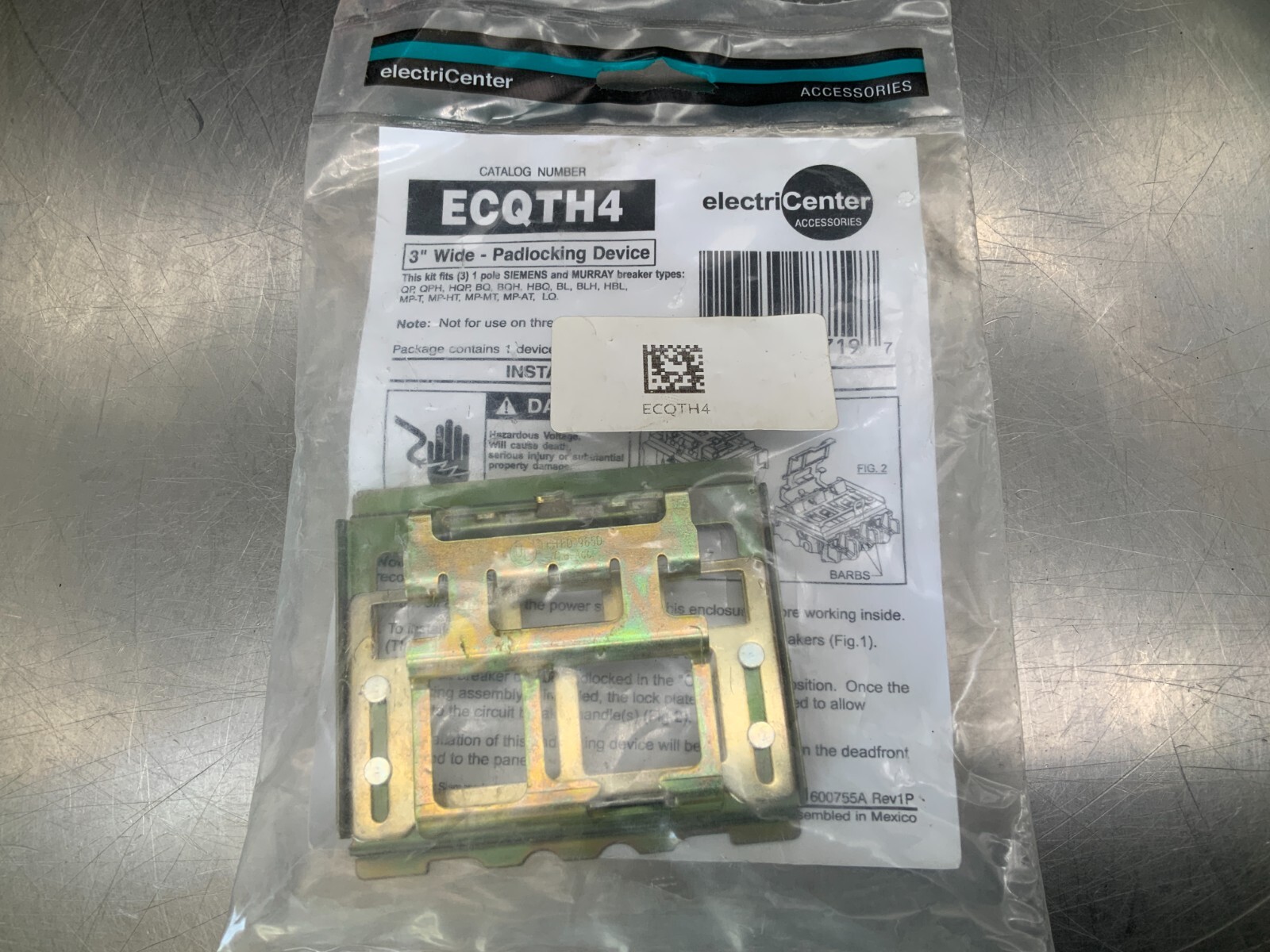 Electric Center ECQTH4 Padlocking Device 3" Wide