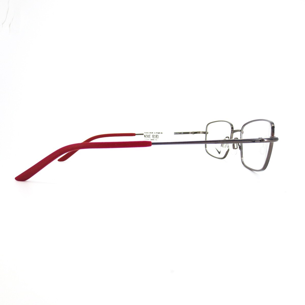Nike Eyeglasses Frames 8183 060 Gunmetal Grey Red Rectangular Full Rim 52-18-140