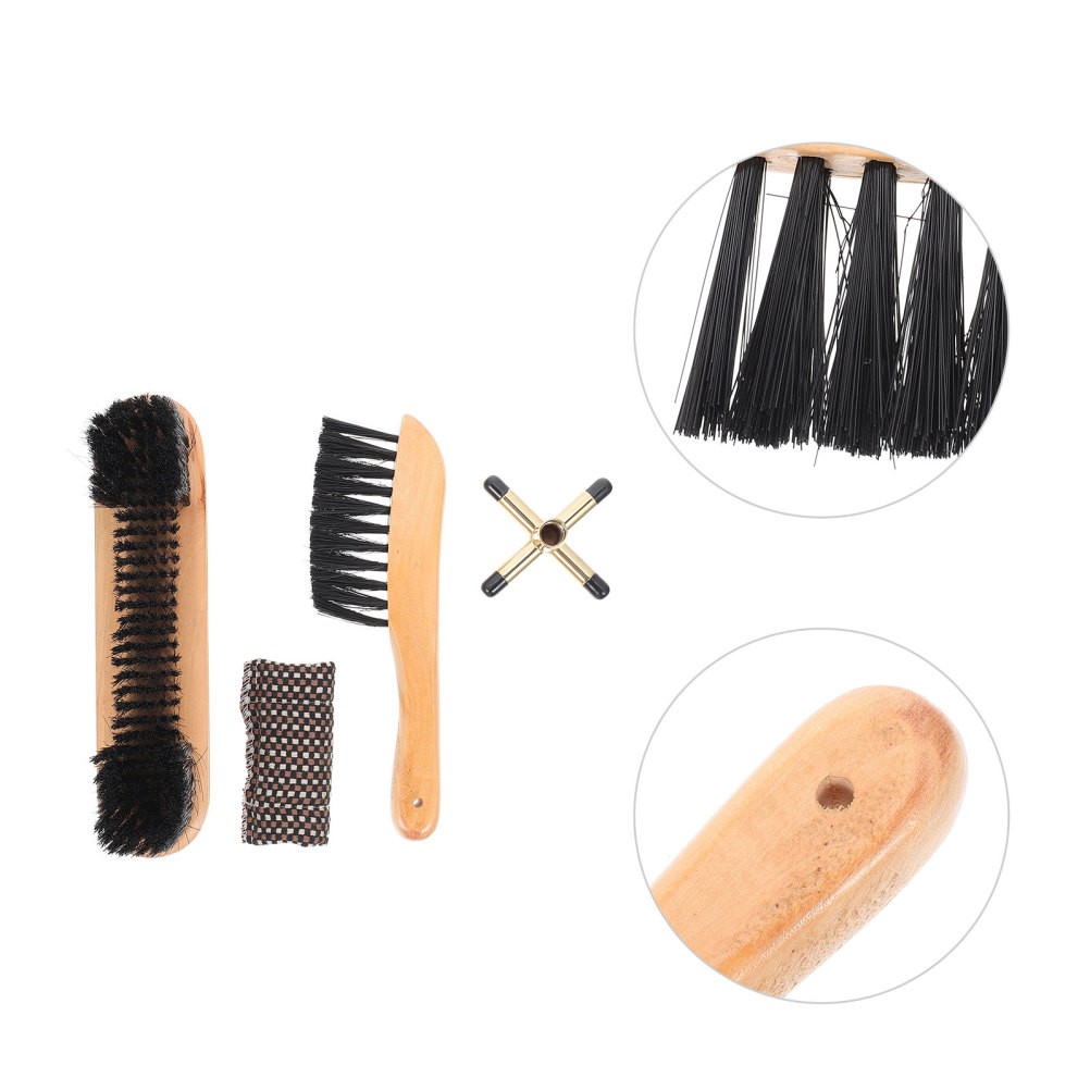 Billiard Table Clean Set Durable PVC Bristle Brush with Cue Holder Metal Rack