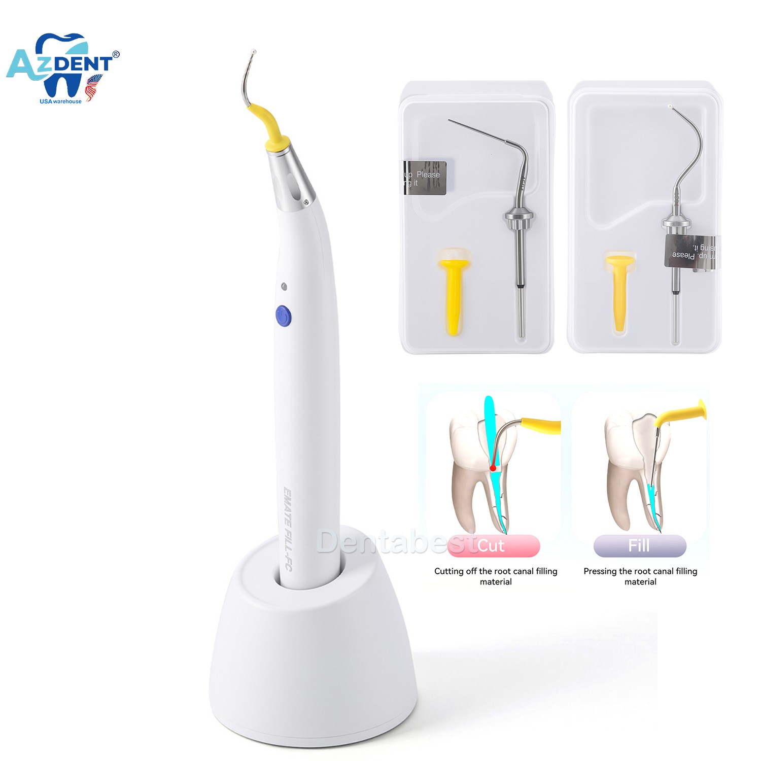 AZDENT Dental Gutta Percha Cutter &Obturation Heating Pen Root Canal Filling+TIP