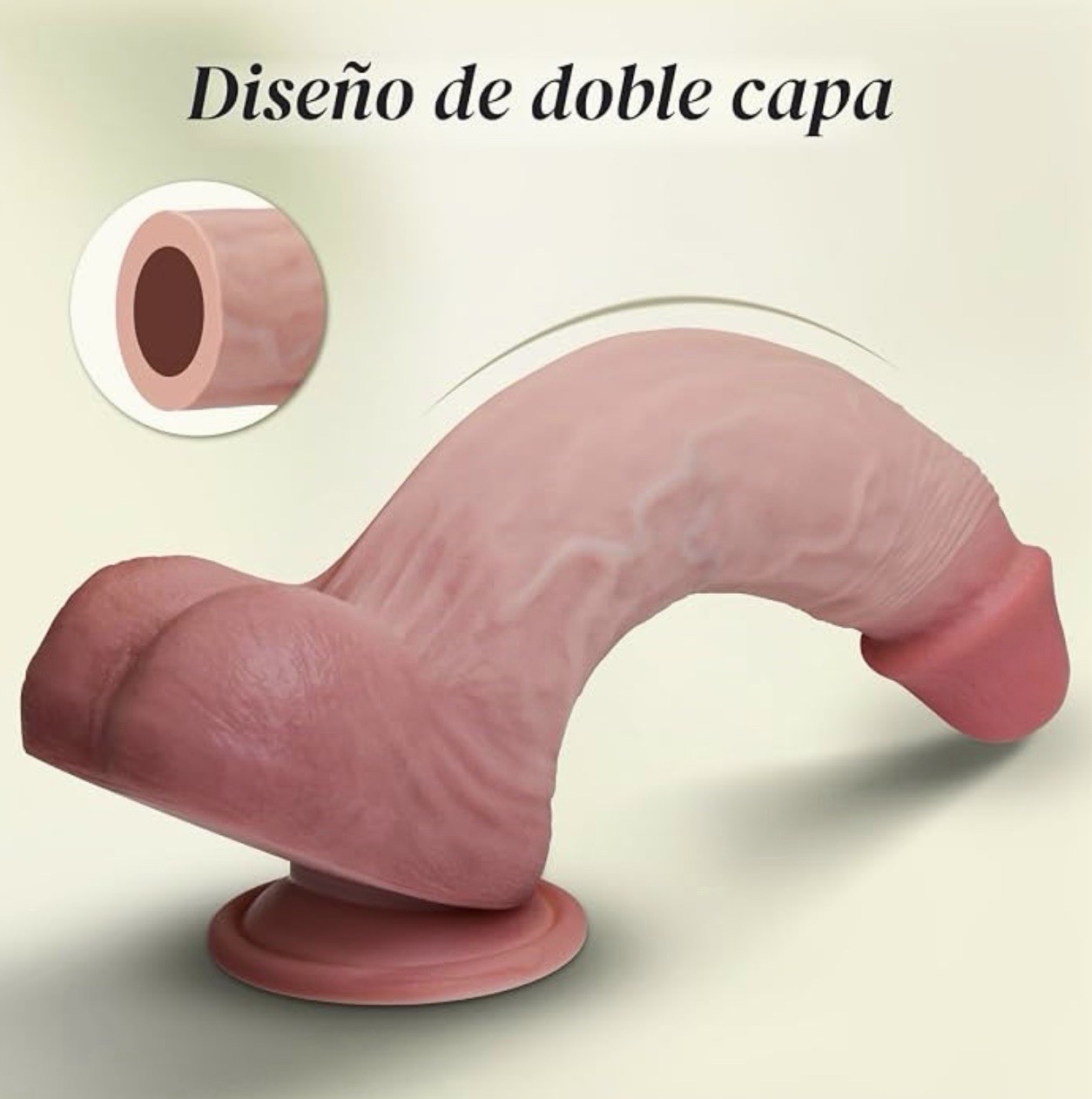 8.8” Dual-Density Realistic Silicone Dildo with Strong Suction Cup