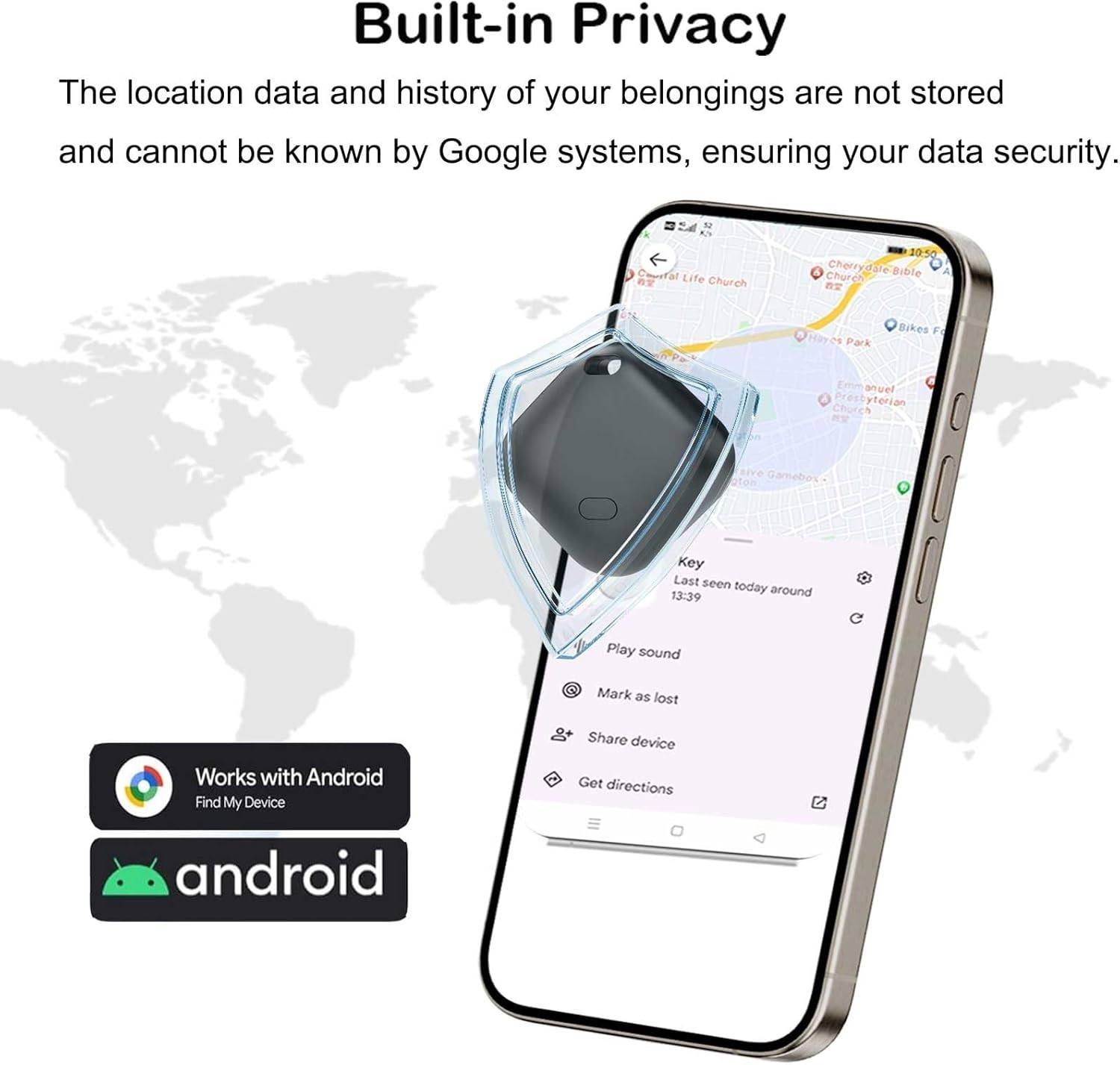 Compact Bluetooth Tracker for Android Users - Easy Setup and 10- Battery