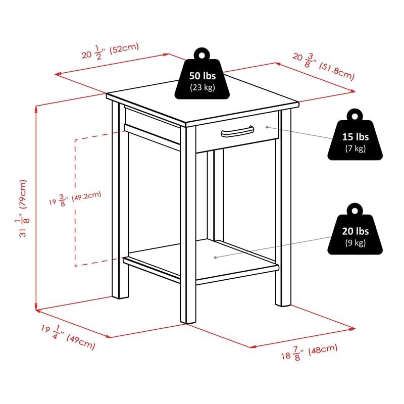 Liso Home Office Espresso End Table