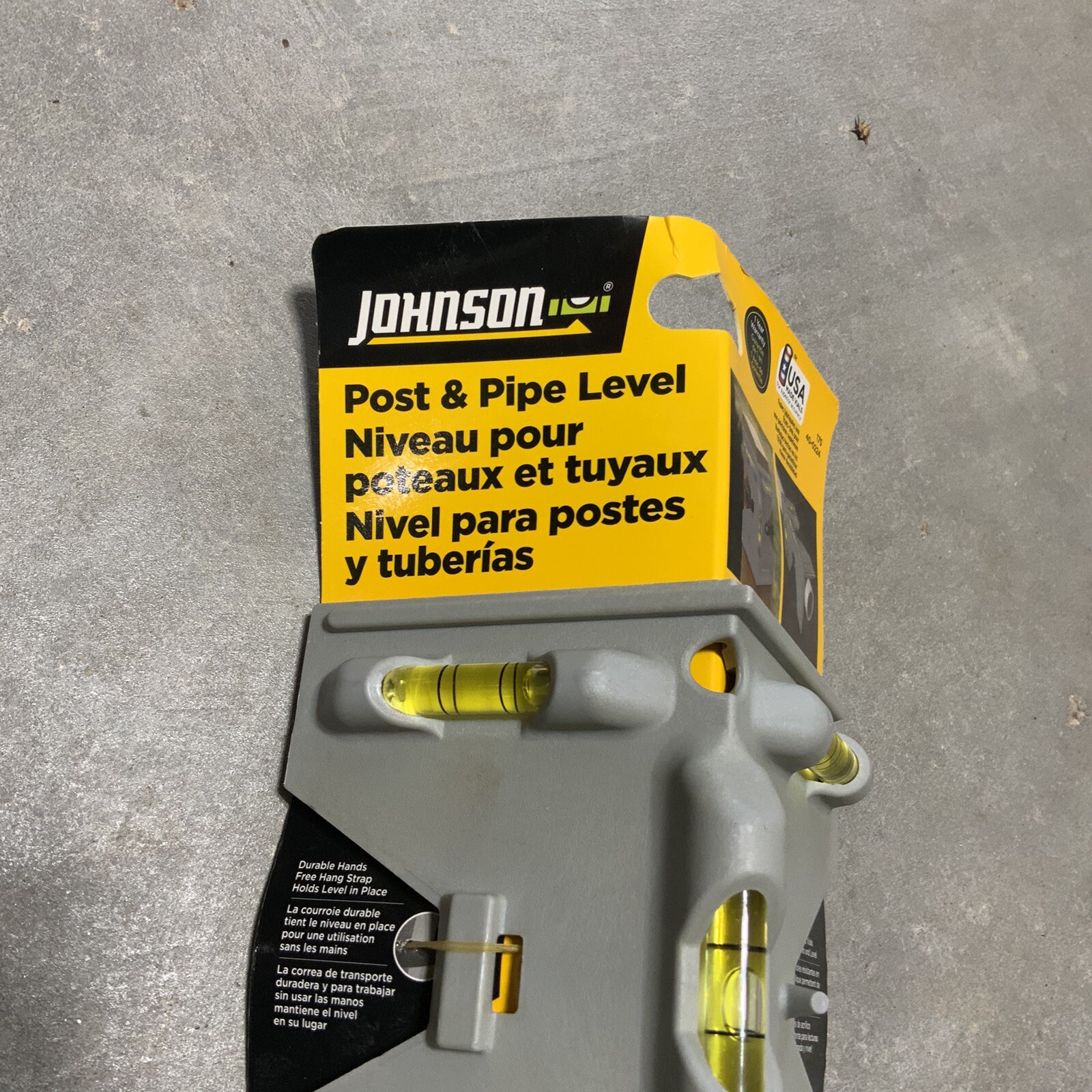 Johnson Post and Pipe Level with Acrylic Vials And Two Small RV Levels