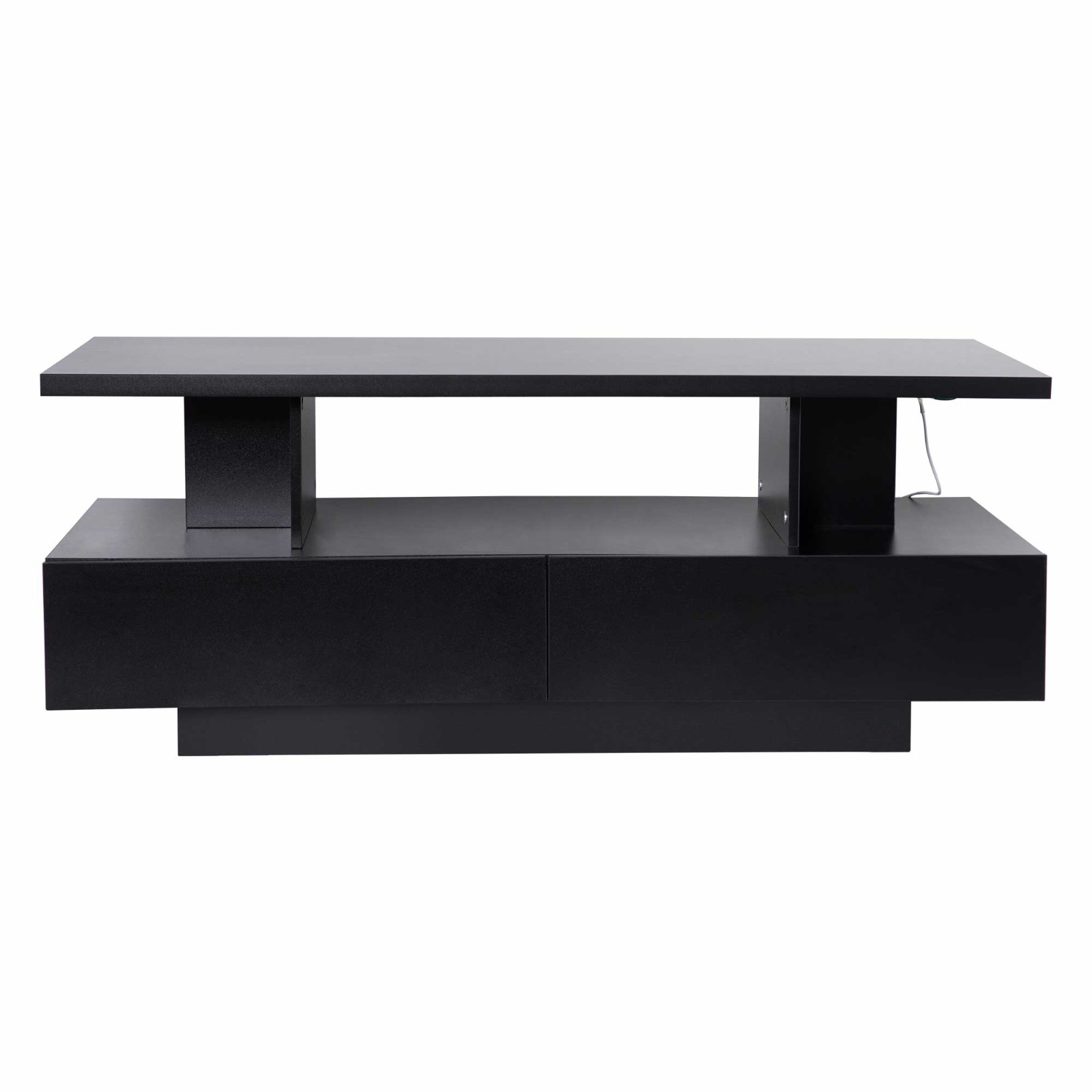 LAUSAINT HOME Modern Coffee Table with Open Storage and LED Lights