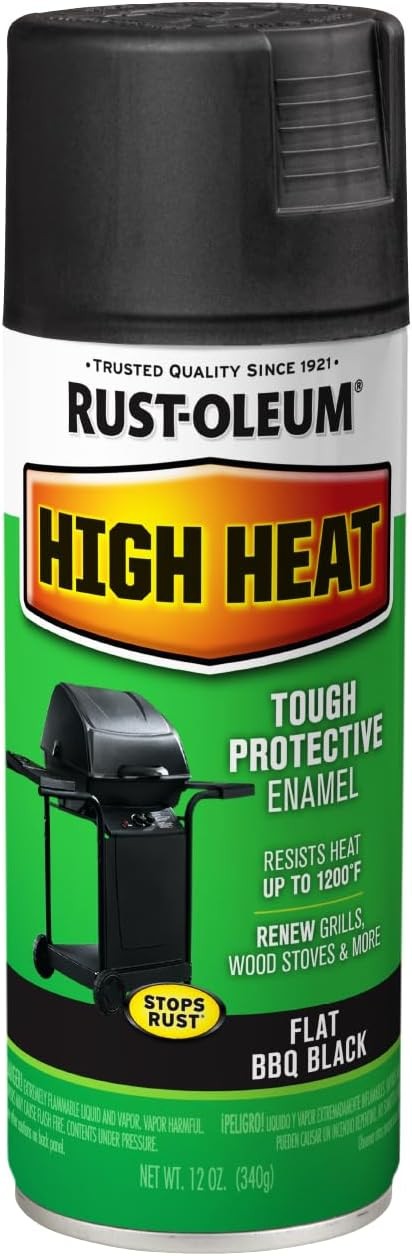 Rust-Oleum 7778830 High Heat Enamel 12 Ounce (Pack of 1), Bar-B-Que Black