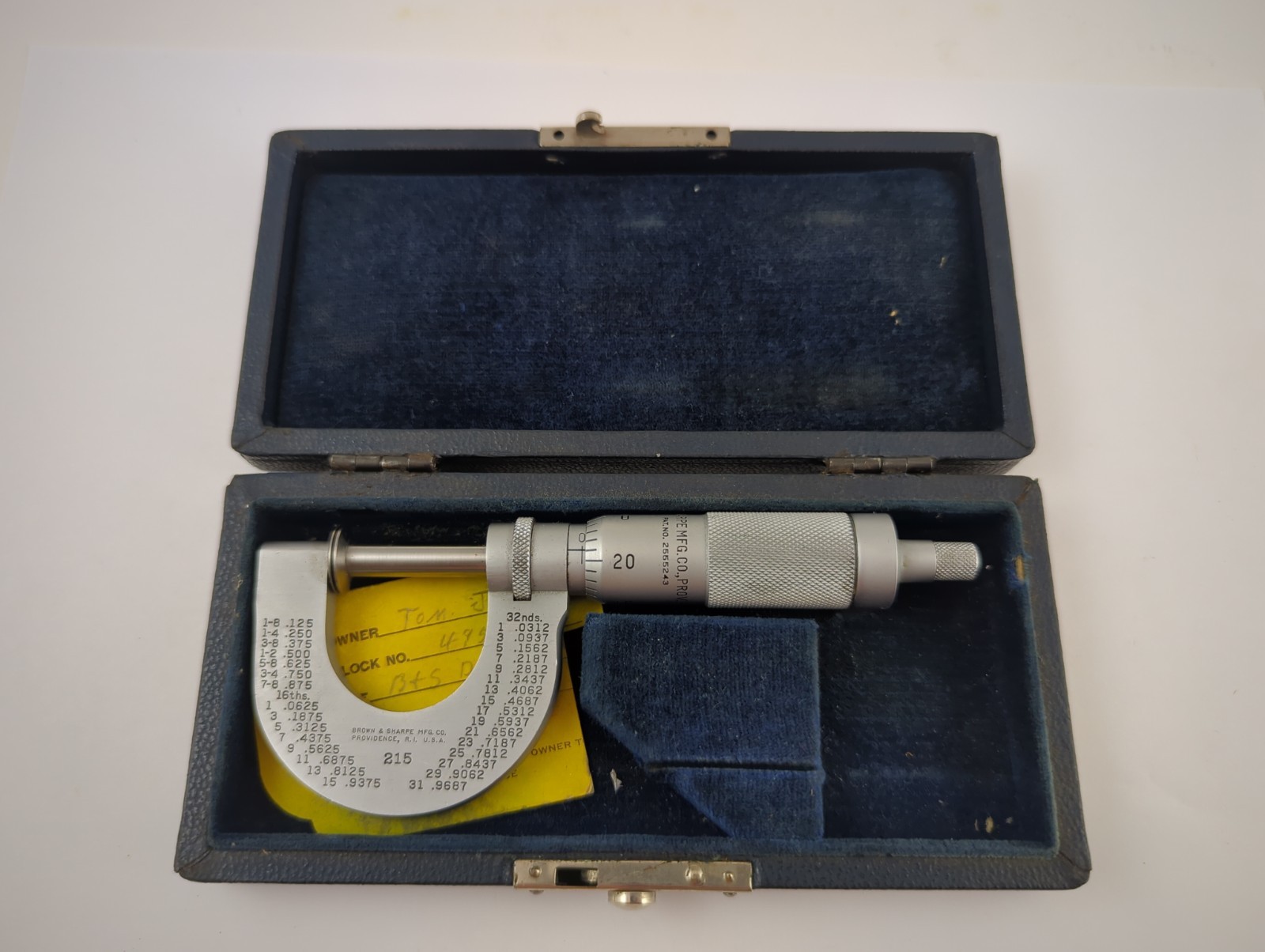 Brown & Sharpe Disc Flange Micrometer 0-1" No.215 In Case Toolmaker Machinist