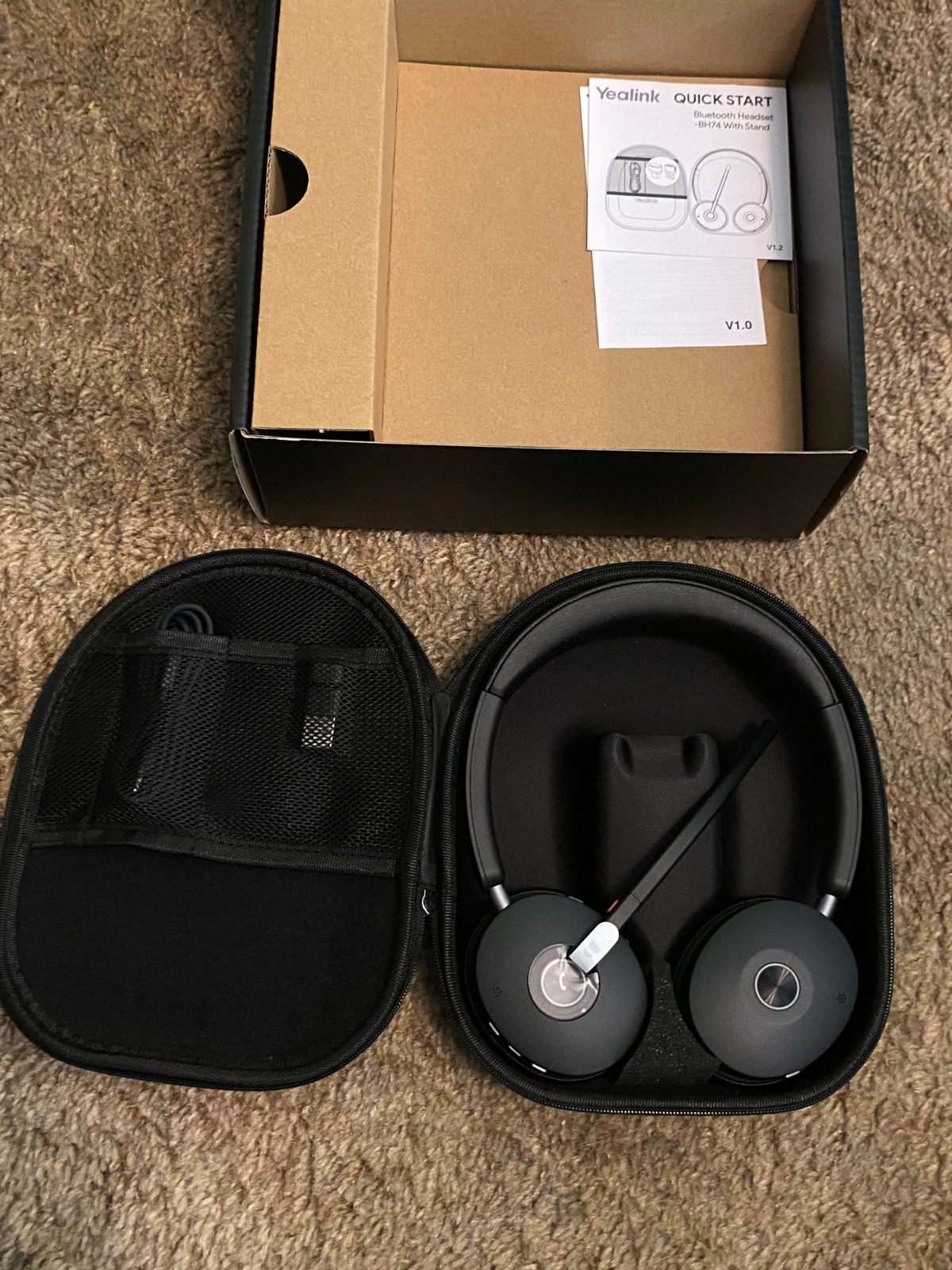 Yealink BH74 Bluetooth Headset with stand and case