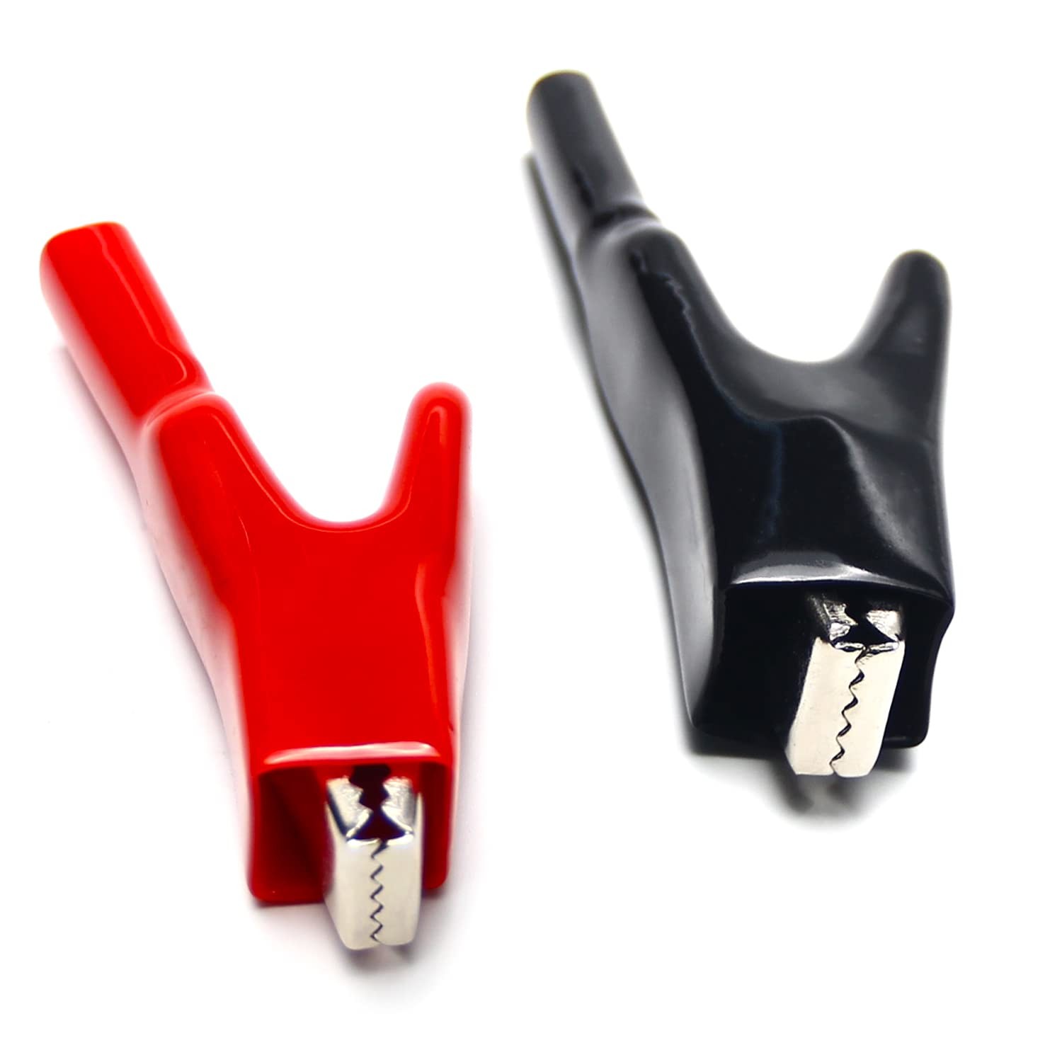 2 PCS 50A Heavy Duty Insulated Alligator Clips Battery Cable Clamp