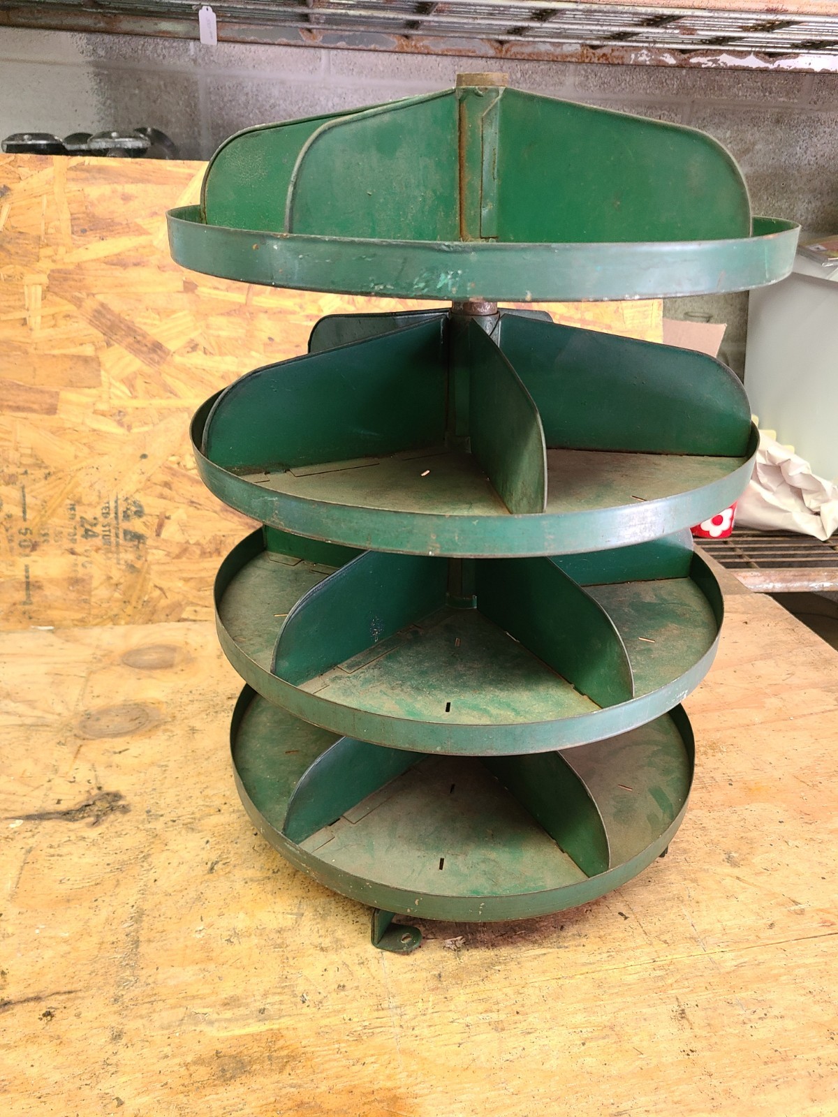Industrial Bench Top 4 Tier Rotating Parts Tool Bin Rotabin Style Countertop