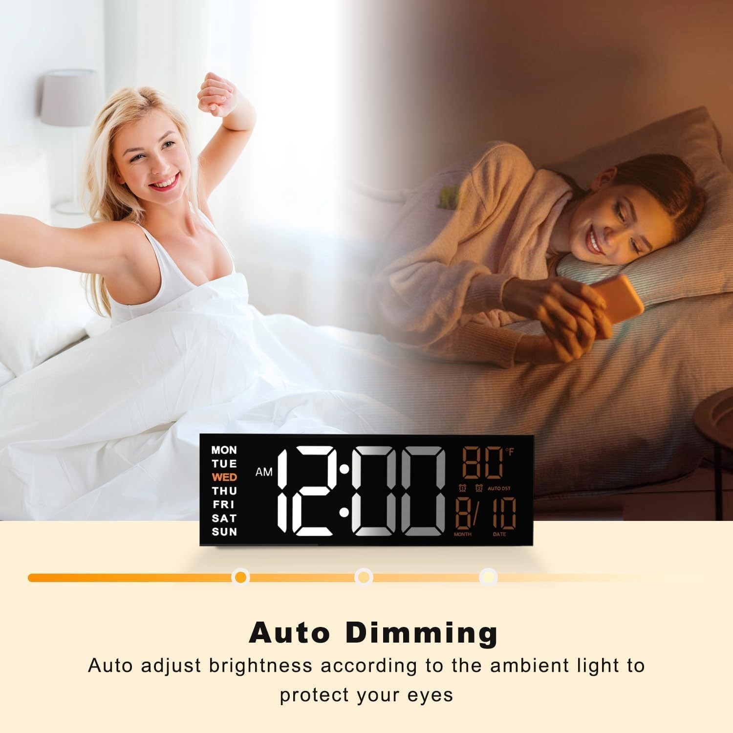 JALL 16" Large Digital Wall Mount Clock, Count Down Timer, Alarm, Big LED, RG...