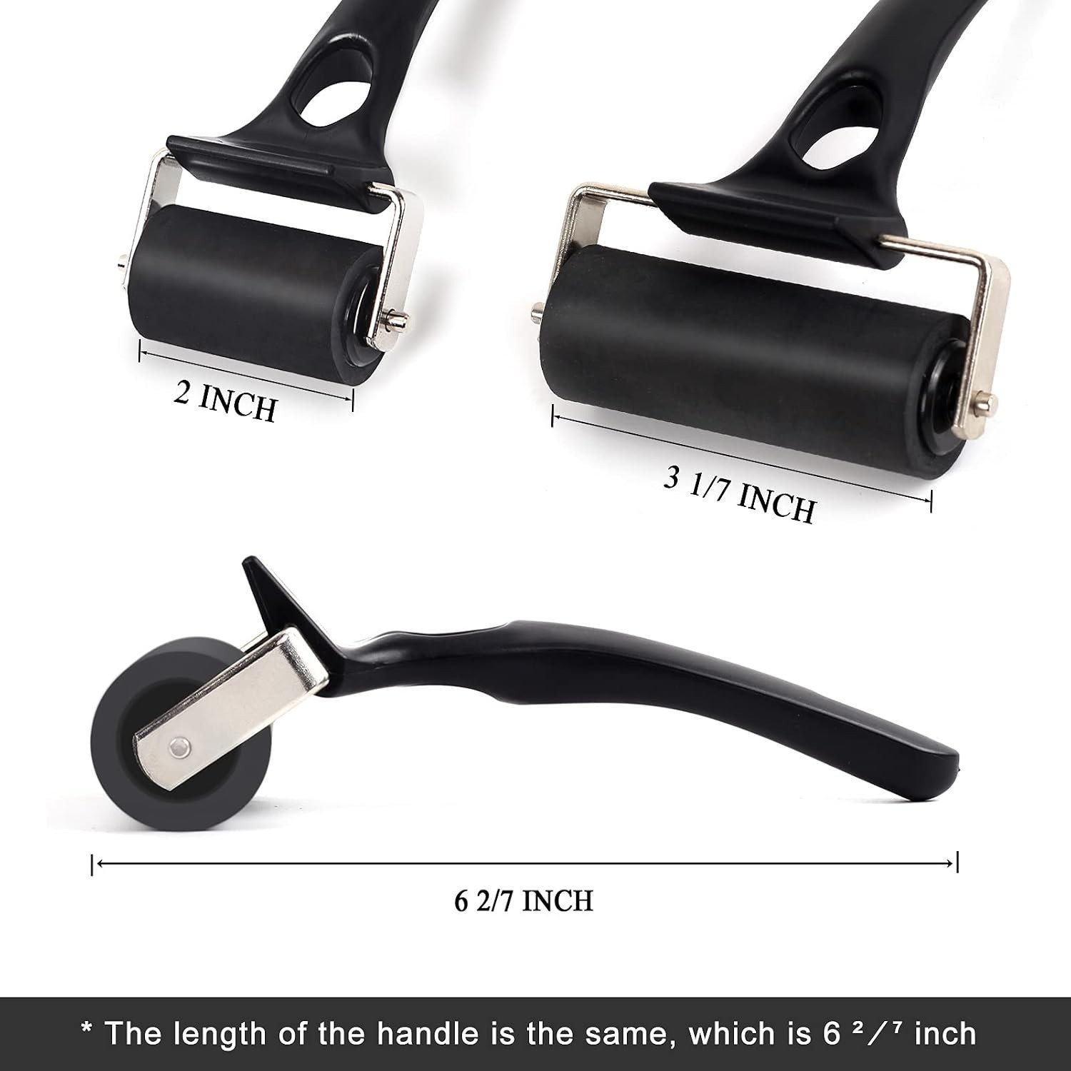 Ink Roller Tool for Printmaking & Stamping - 2 Sizes, 2 Pack