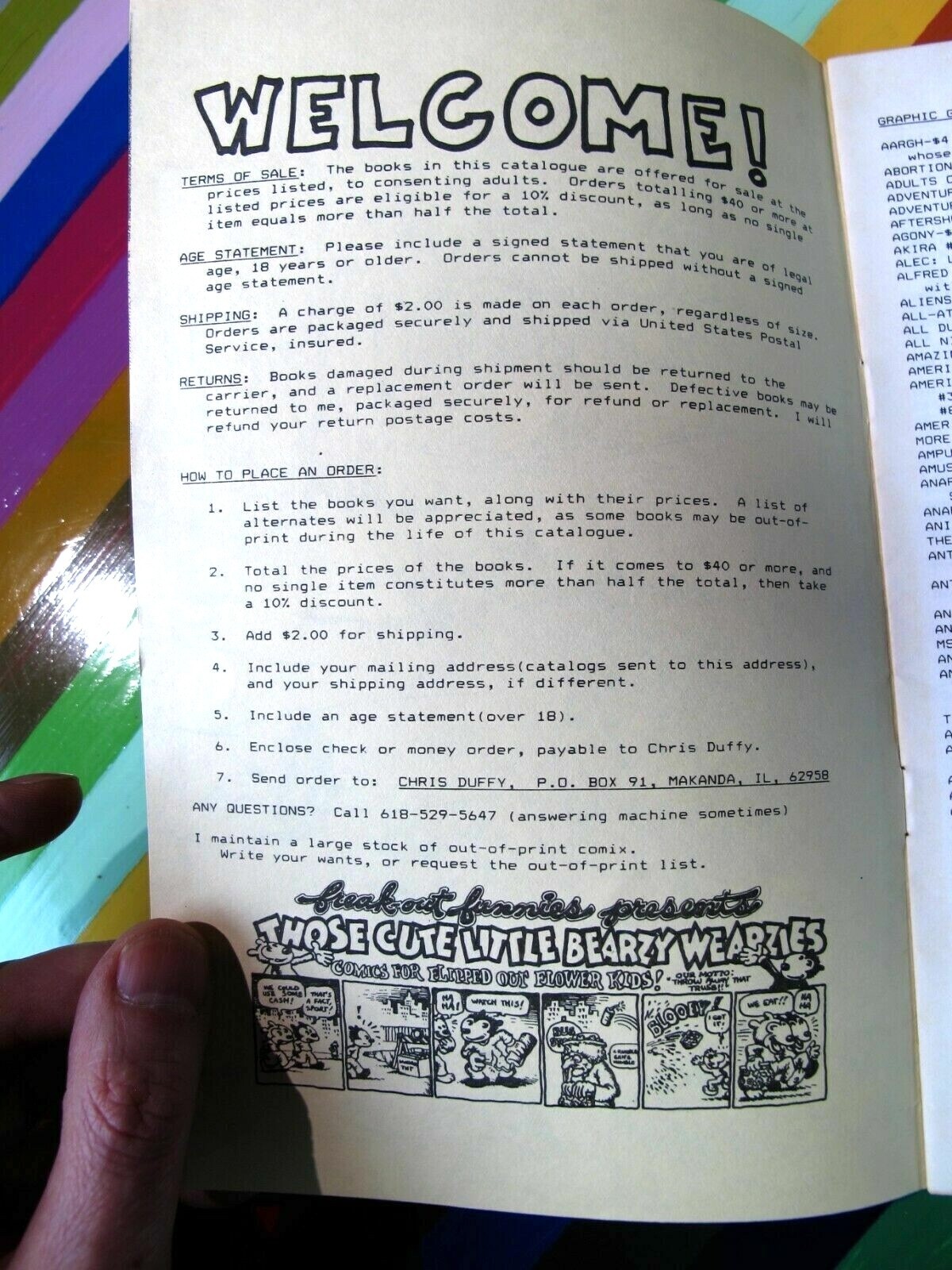 vtg underground comic Graphic Gratification #16 1988 zine comic catalog