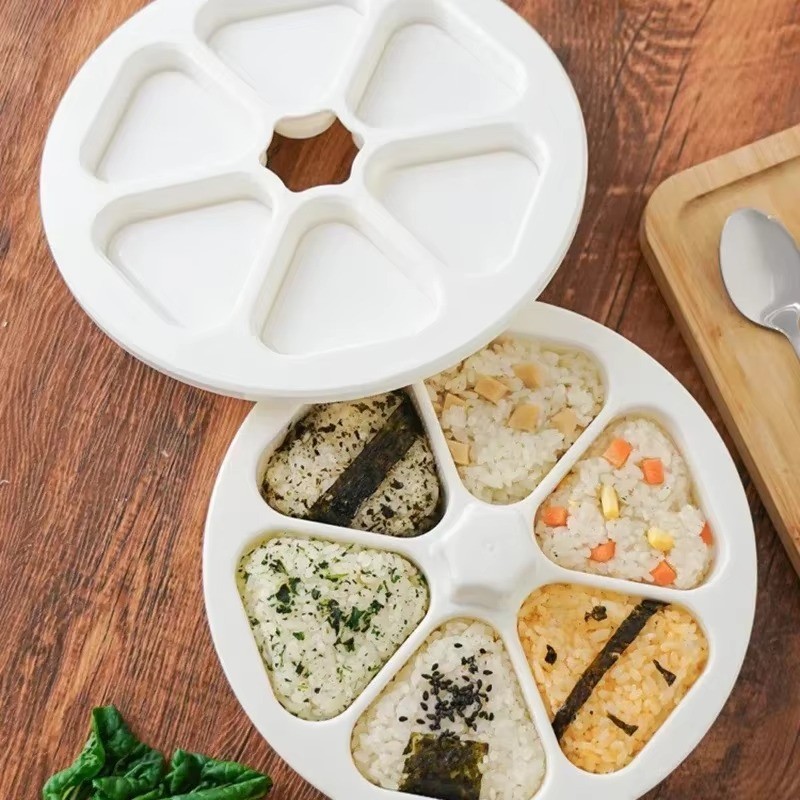 6 in 1 Onigiri Mold Multifunctional Triangle Sushi Rice Ball Maker Storage Set