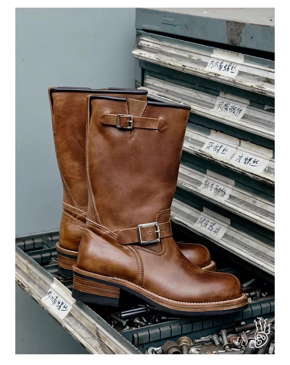 Alaska Outfitters RAY KWOK 26601 Custom Engineer Boots Teacore Cowhide