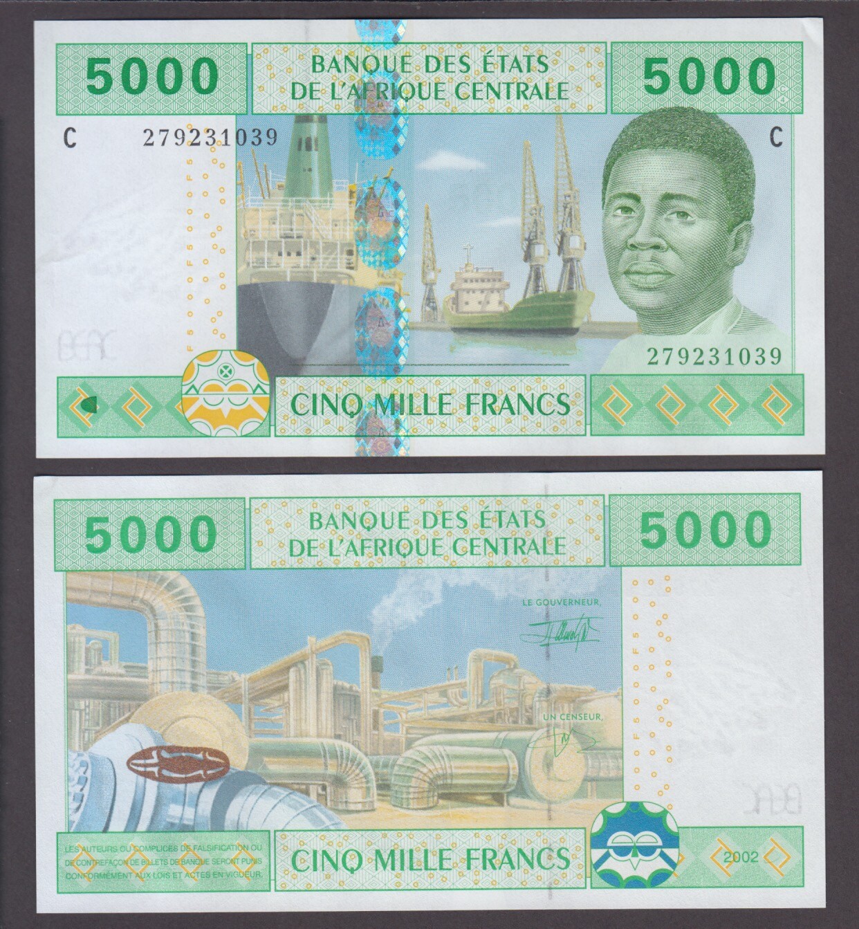 Central African States P.609c- Chad 5,000 5.000 5000 Francs Sig 19, EF+ 2003