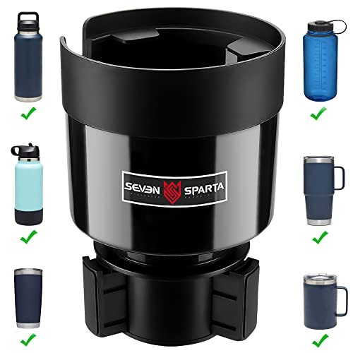Car Cup Holder Expander with Offset Adjustable Base, Compatible Medium*1 Black