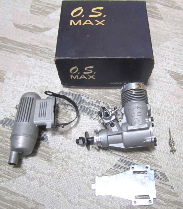 O.S. MAX-H40R/C 6.5cc 2-Stroke Glow Engine with Muffler for R/C Airplanes, Used