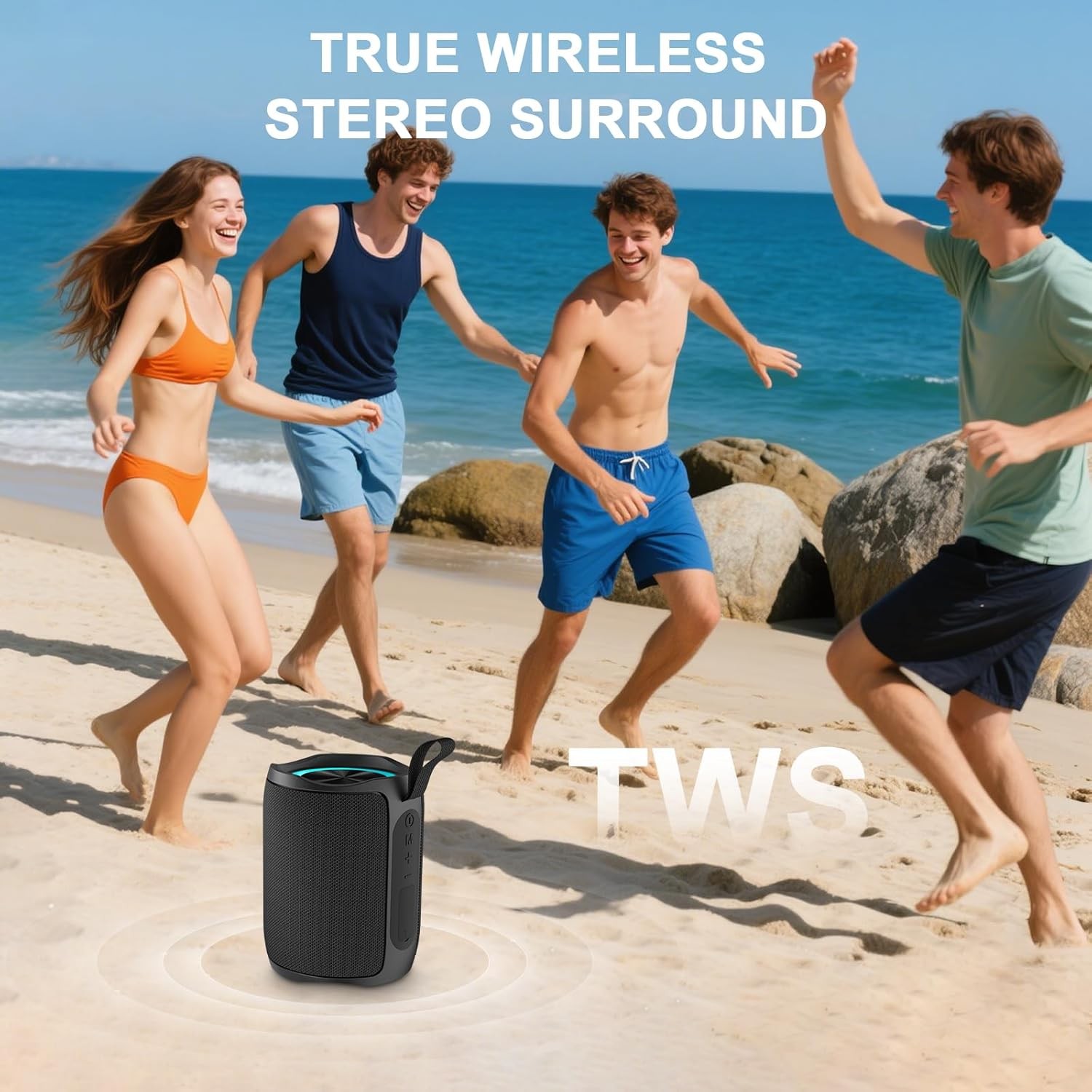 Speaker, Portable Wireless Speaker Waterproof IPX5 Bluetooth 5.3 Speaker