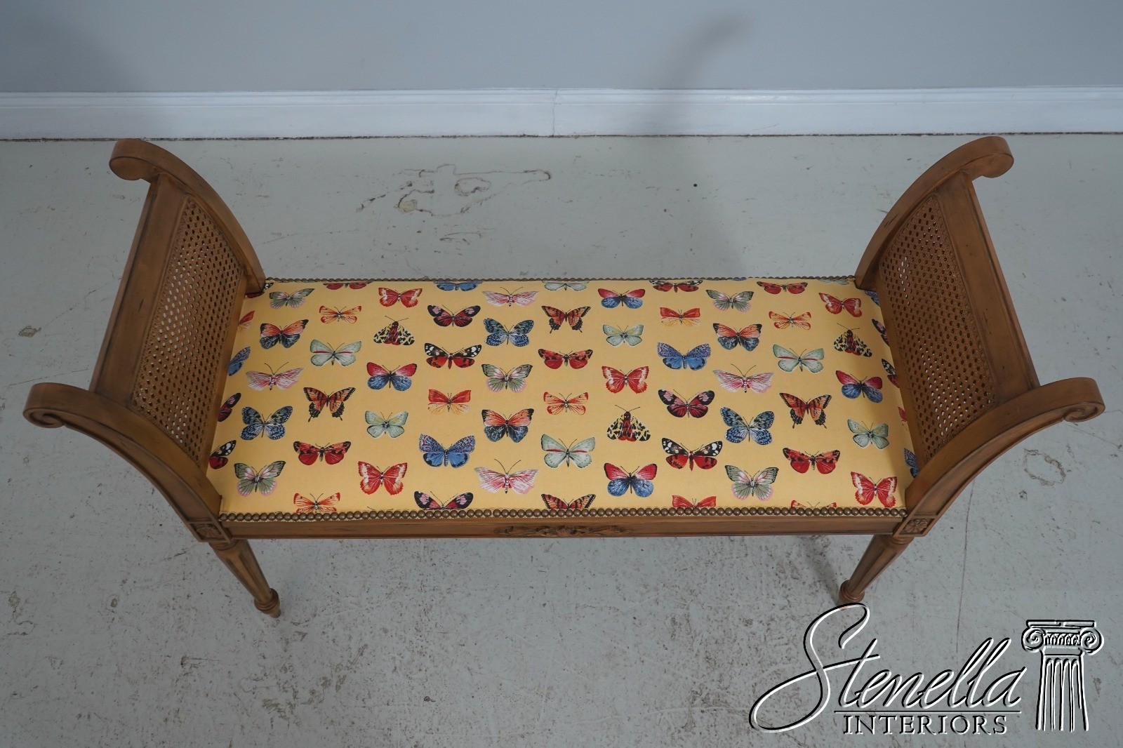 71031: French Louis XVI Cane Side Window Bench