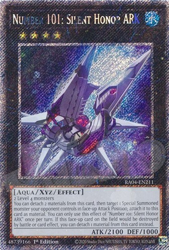 Number 101 Silent Honor ARK - 1st Edition Platinum Secret Rare NM - Free Holo