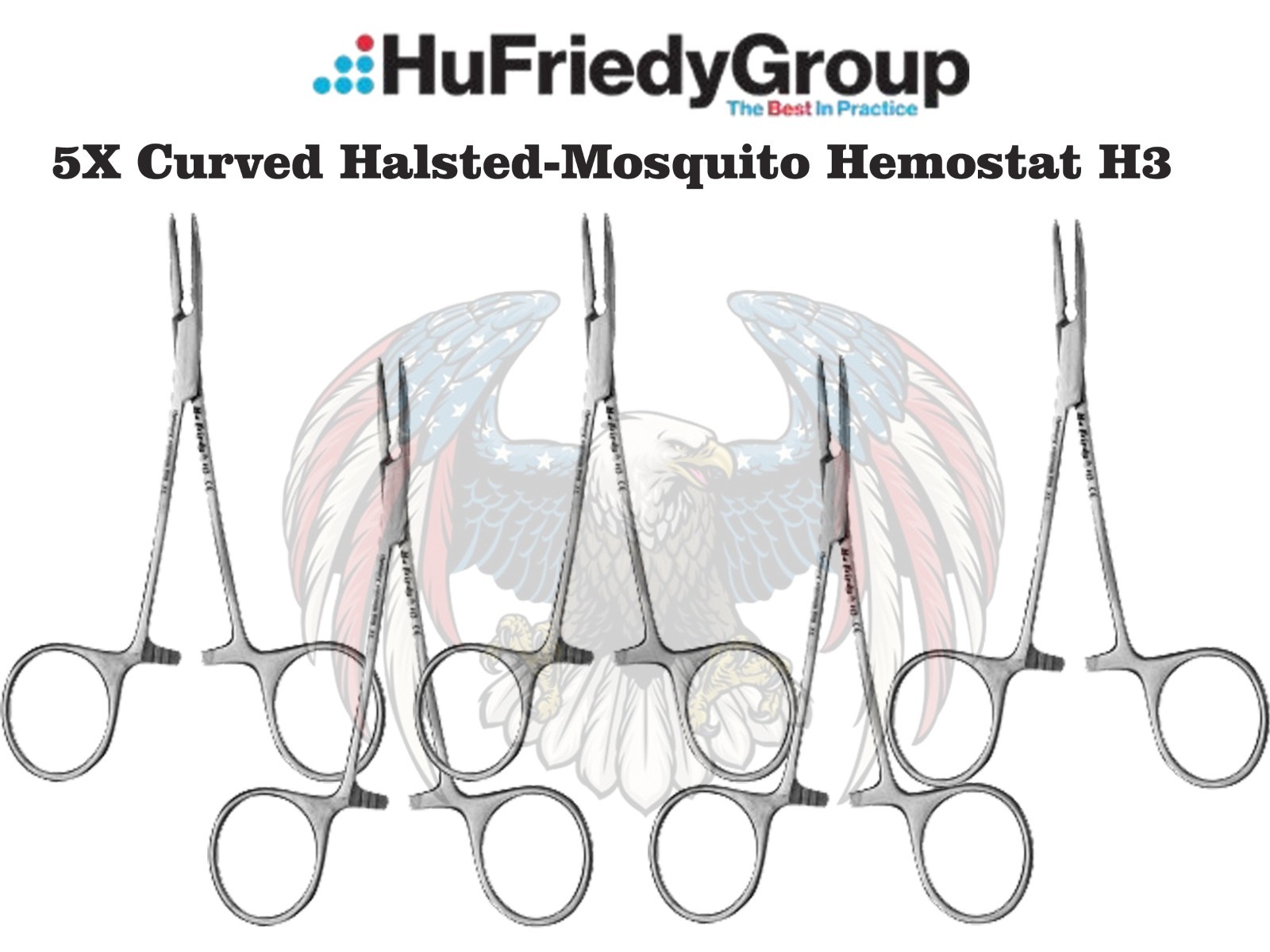 5Pcs Lot Hu-Friedy Curved Halsted-Mosquito Hemostat H3