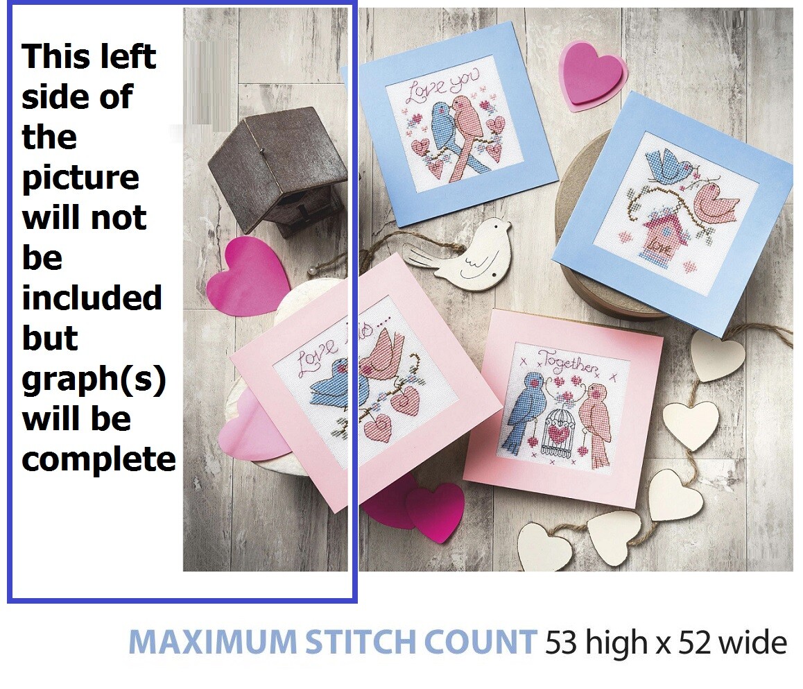 LOVEBIRD CARDS    CROSS STITCH PATTERN  ONLY     ALS  VE