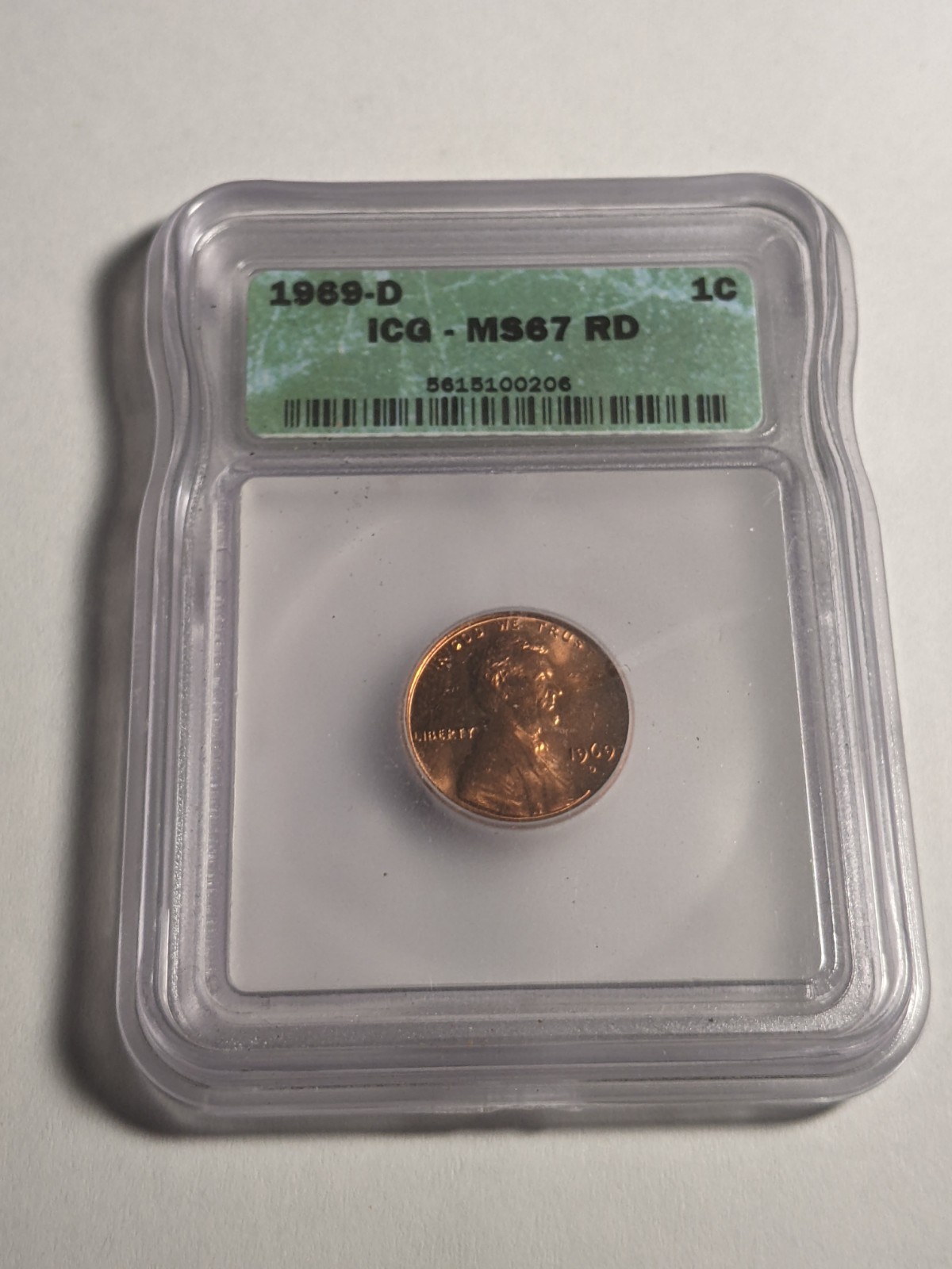 1969-D 1C ICG MS67 Red High Grade Lincoln Cent